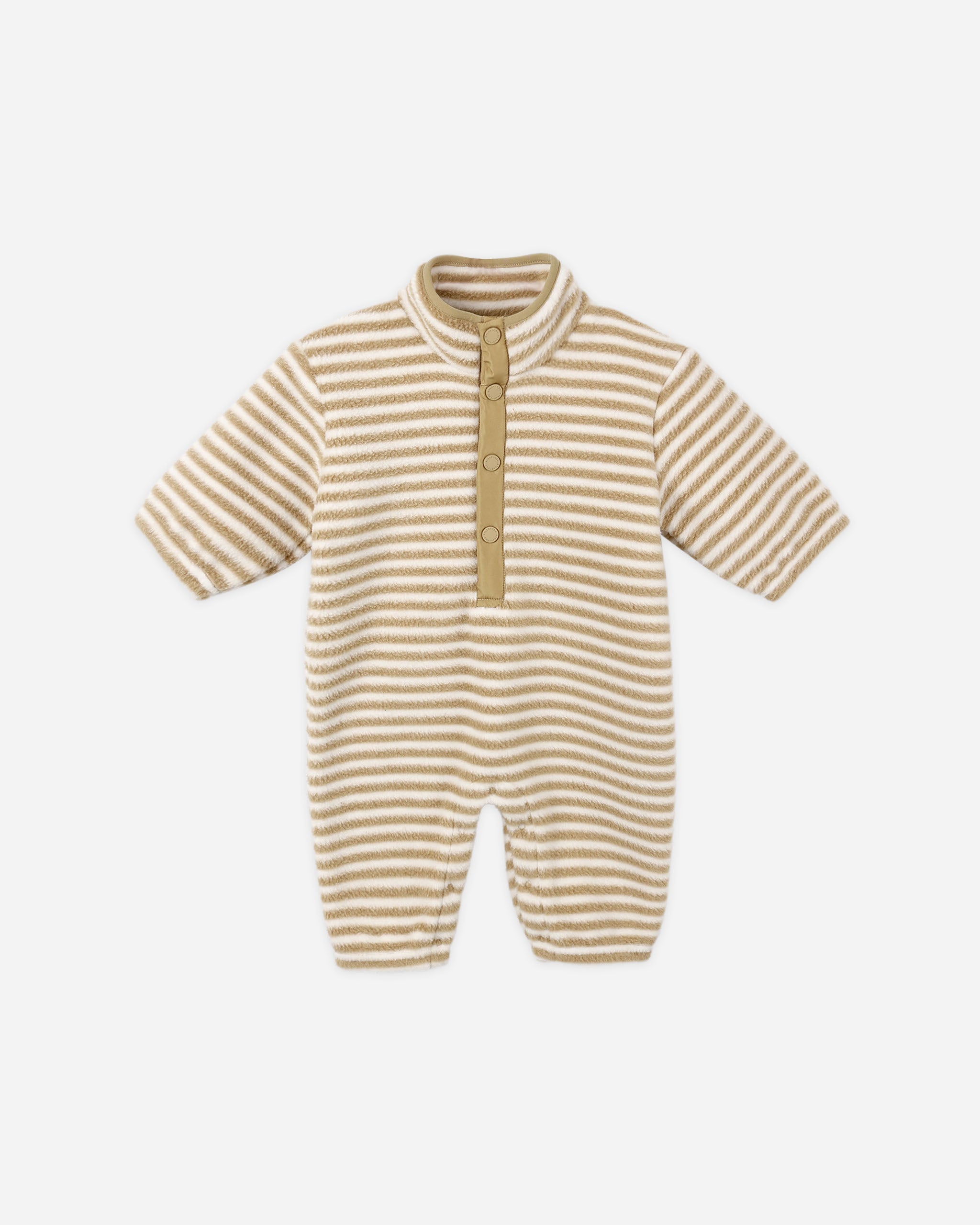 Fuzzy Winter Jumpsuit || Toffee Stripe