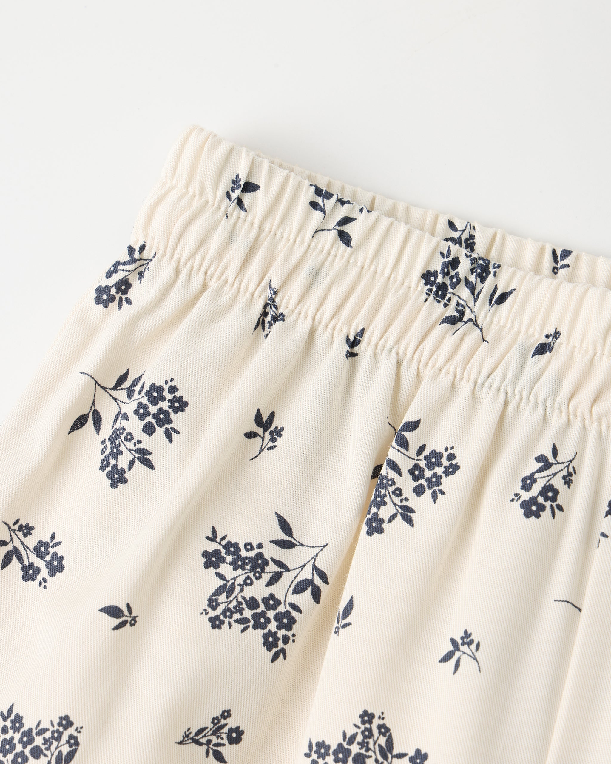 Ensemble pyjama tissé || Motif floral bleu