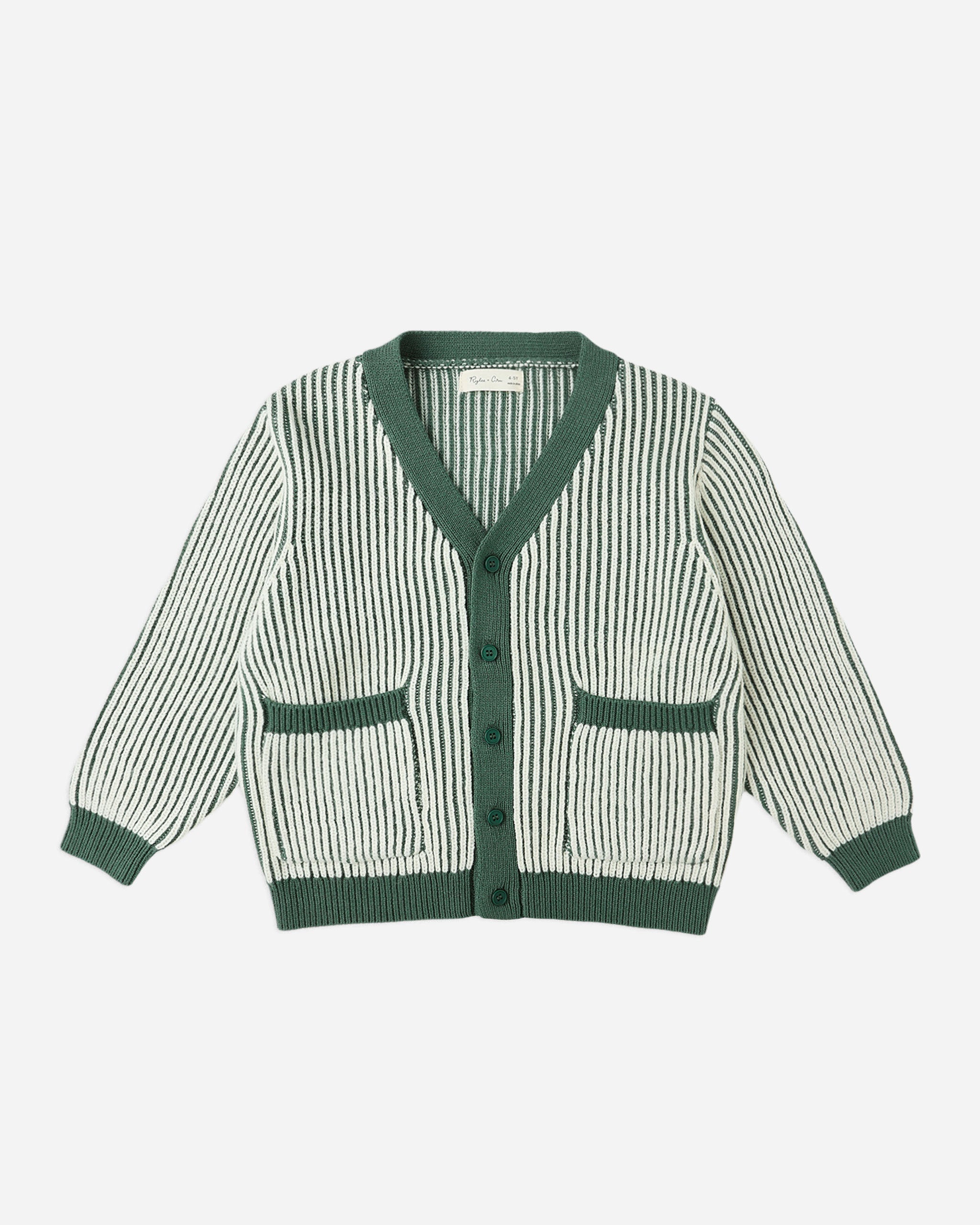 Haywood Cardigan || Green Stripe - Rylee + Cru | Kids Clothes | Trendy Baby Clothes | Modern Infant Outfits |