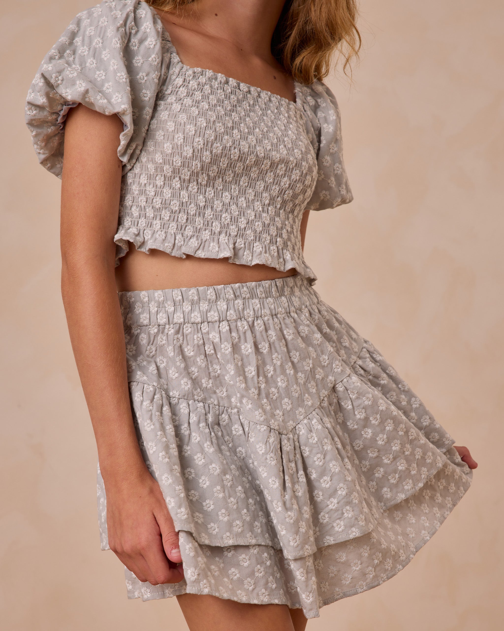 Tiered Mini Skirt | Seafoam