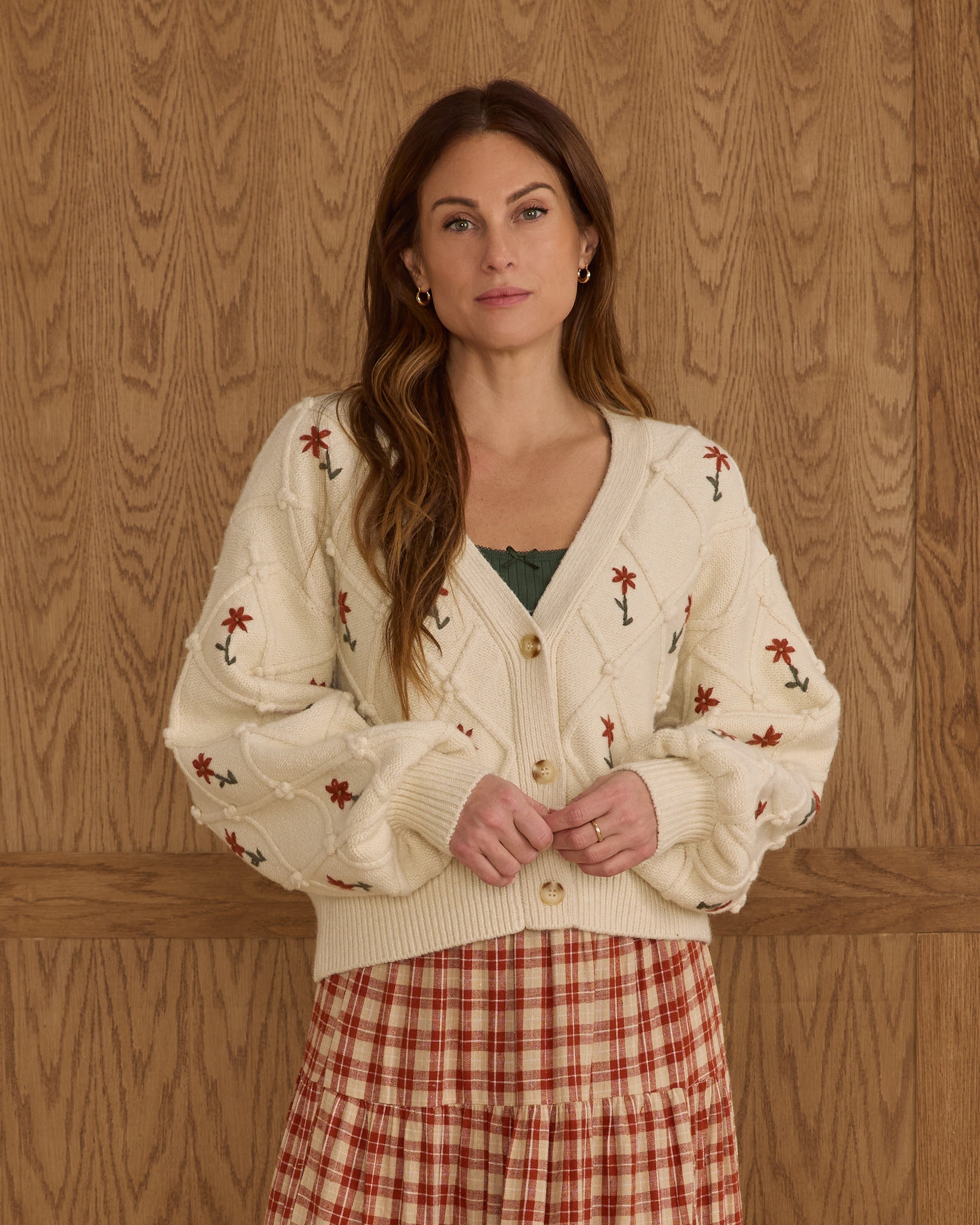 Boxy Crop Cardigan | Winter Daisy Embroidery – Rylee + Cru Canada