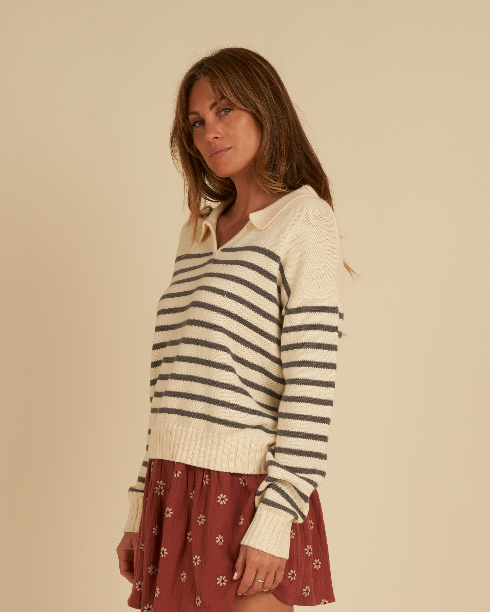 Collared Sweater | Stripe - Rylee + Cru | Kids Clothes | Trendy Baby Clothes | Modern Infant Outfits |