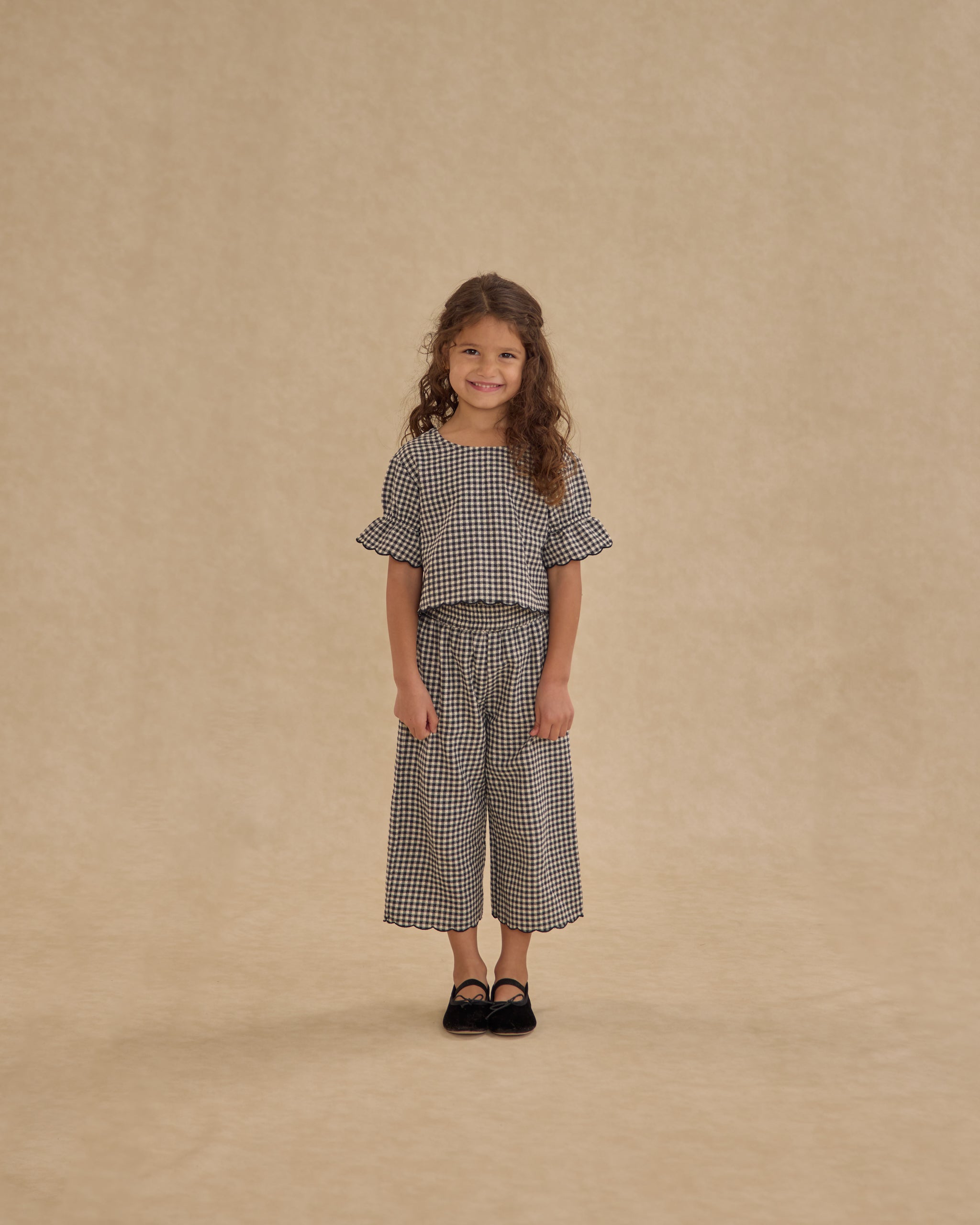 Francie Blouse || Black Gingham - Rylee + Cru | Kids Clothes | Trendy Baby Clothes | Modern Infant Outfits |