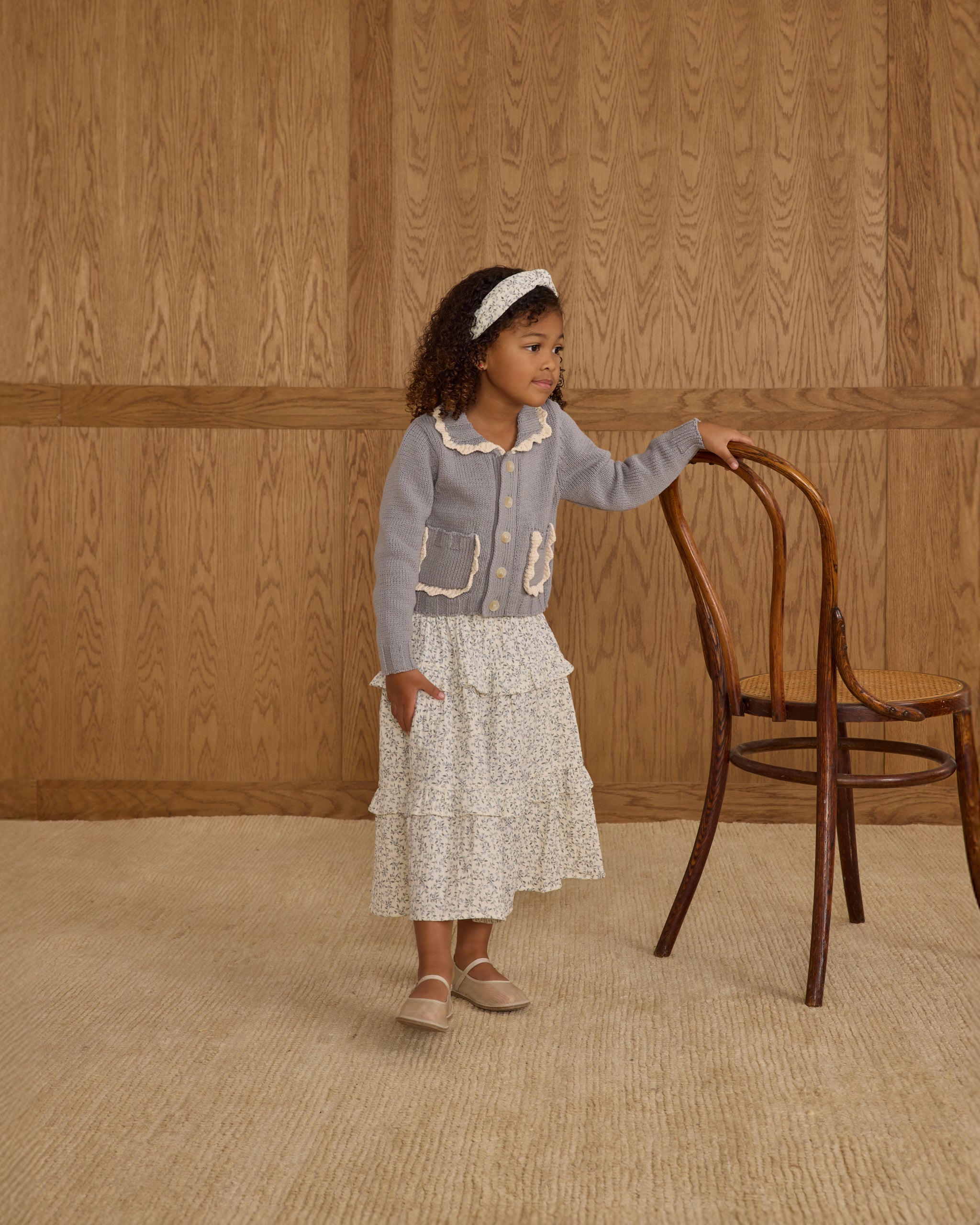 Scallop Cardigan || Dusty Blue - Rylee + Cru | Kids Clothes | Trendy Baby Clothes | Modern Infant Outfits |