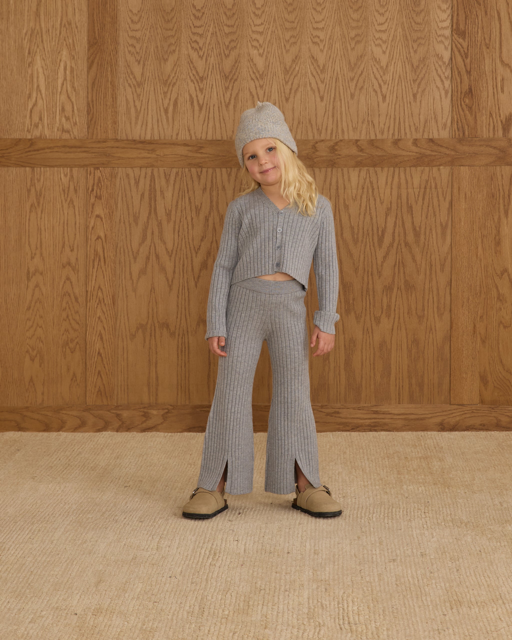 Long Sleeve Knit Button Top || Dusty Blue - Rylee + Cru | Kids Clothes | Trendy Baby Clothes | Modern Infant Outfits |