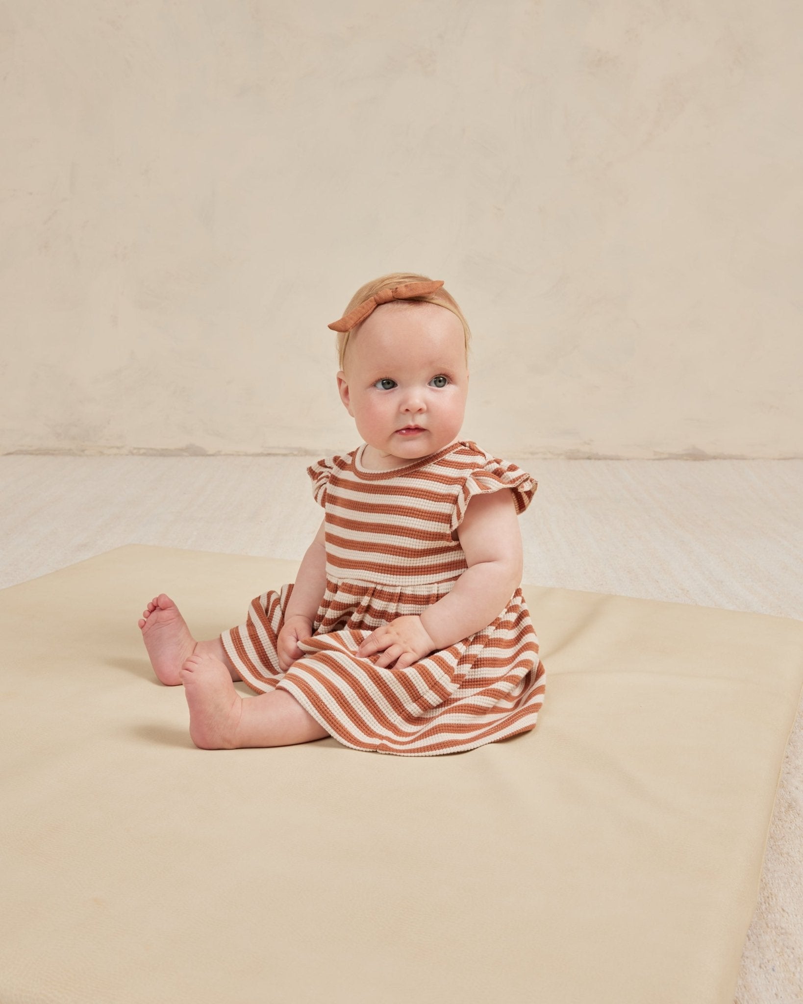 Flutter Sleeve Dress || Clay Stripe - Rylee + Cru Canada