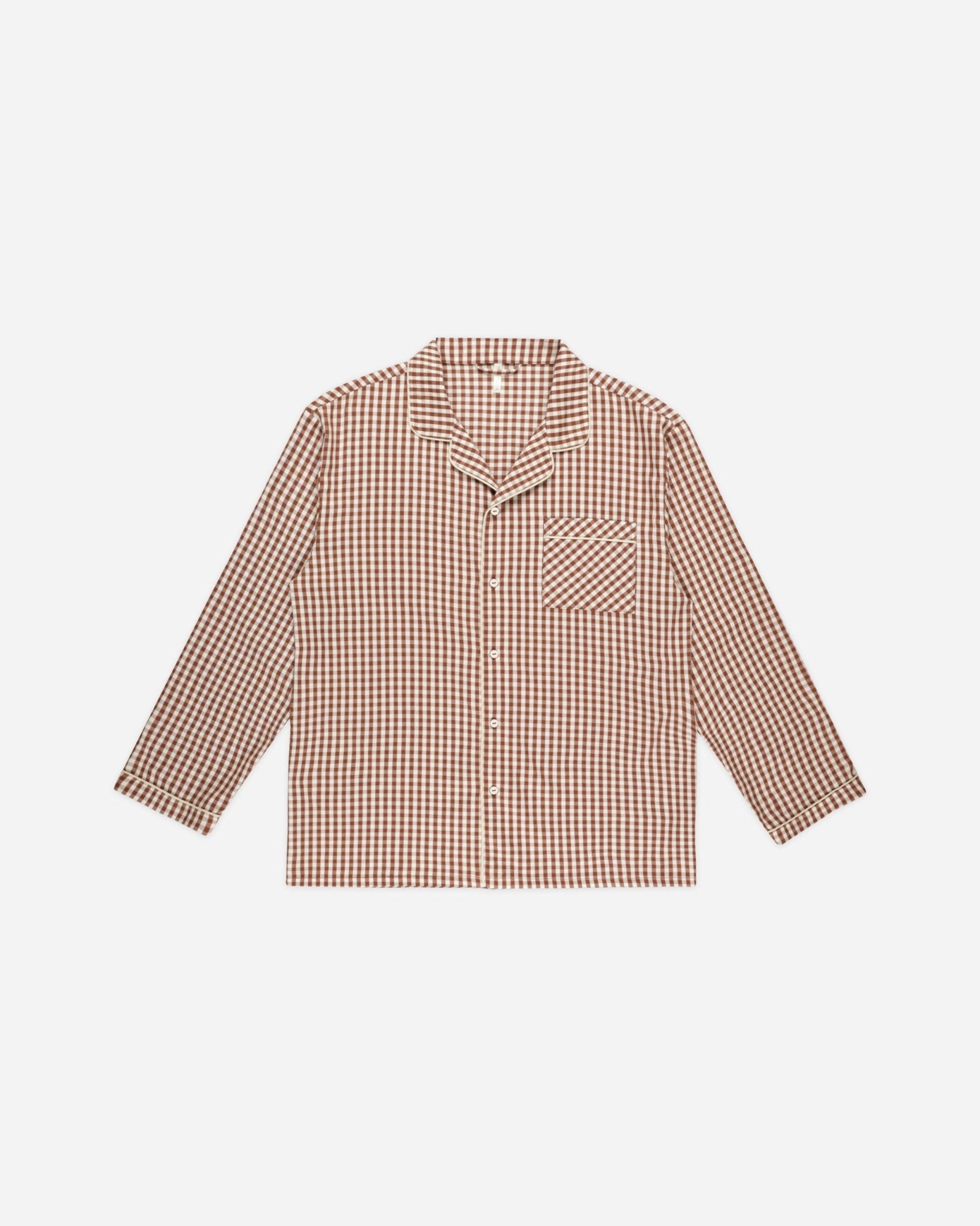 Men's Pajama Top | Brick Gingham - Rylee + Cru Canada