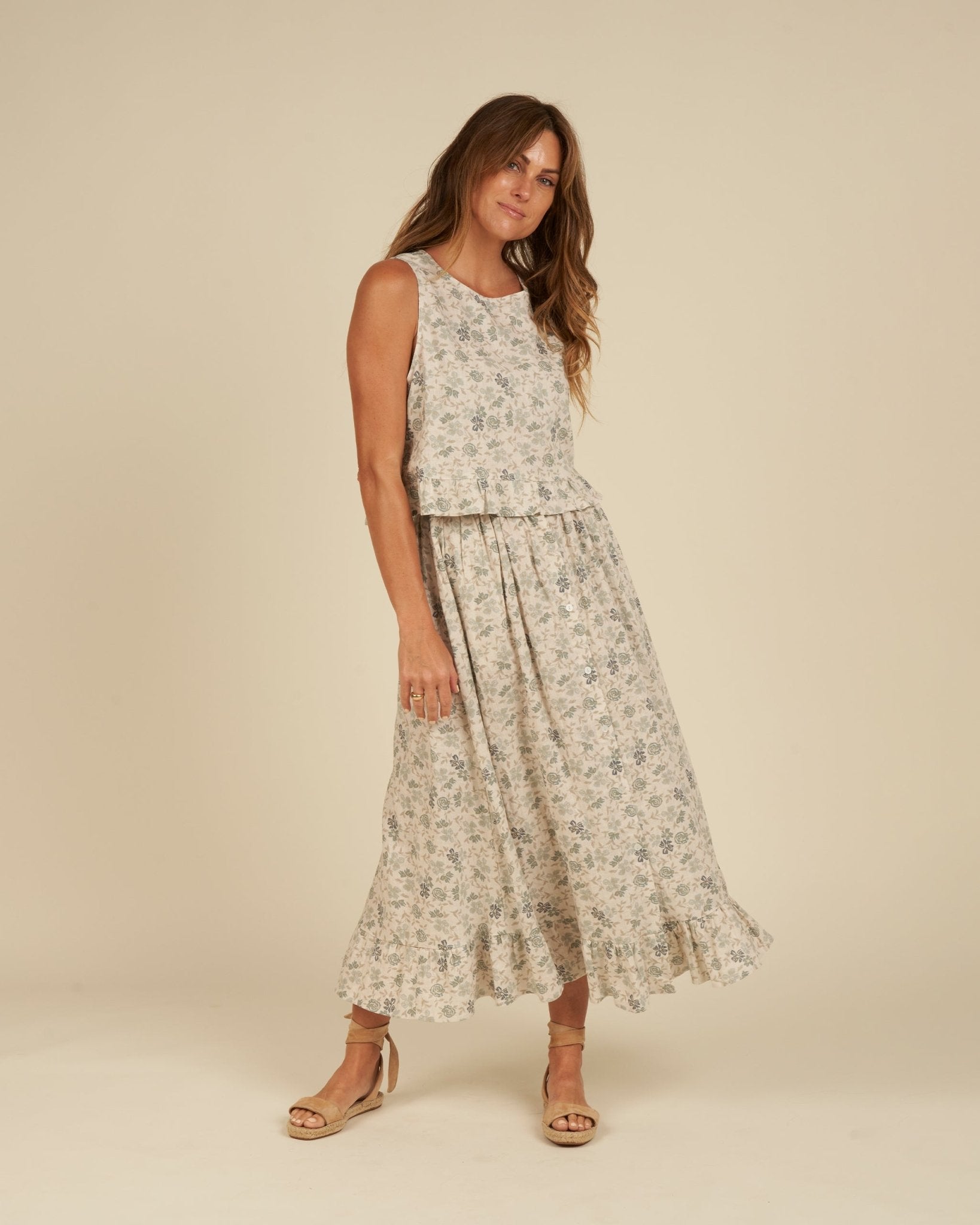 Oceanside Skirt Blue Floral