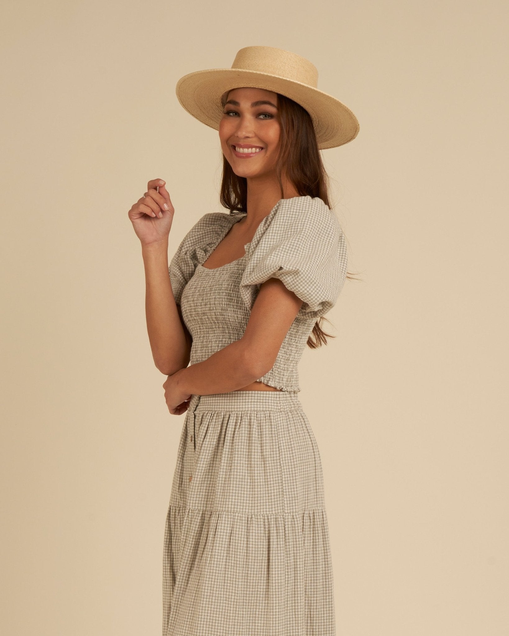 Trixie Top | Sage Gingham - Rylee + Cru Canada