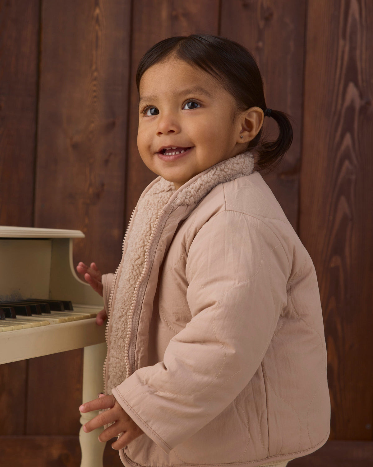 Shearling Zip Jacket Rose Water - Rylee + Cru | Kids Clothes | Trendy Baby Clothes | Modern Infant Outfits |