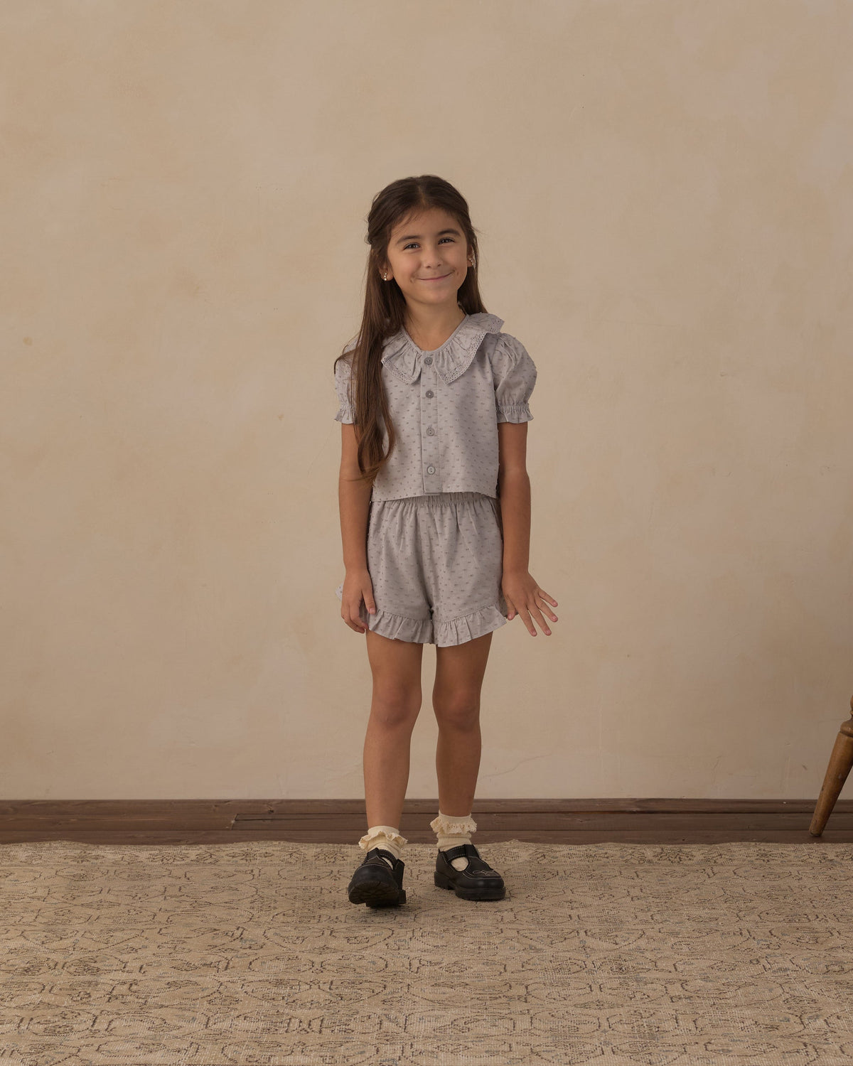 Bella Blouse Dusty Blue - Rylee + Cru | Kids Clothes | Trendy Baby Clothes | Modern Infant Outfits |