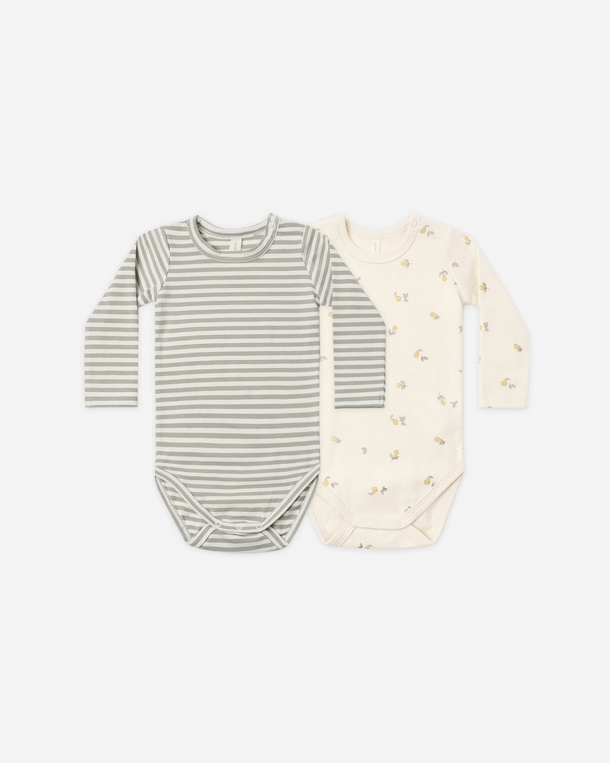 Jersey Bodysuit, 2 Pack Pears, Laurel Stripe - Rylee + Cru | Kids Clothes | Trendy Baby Clothes | Modern Infant Outfits |