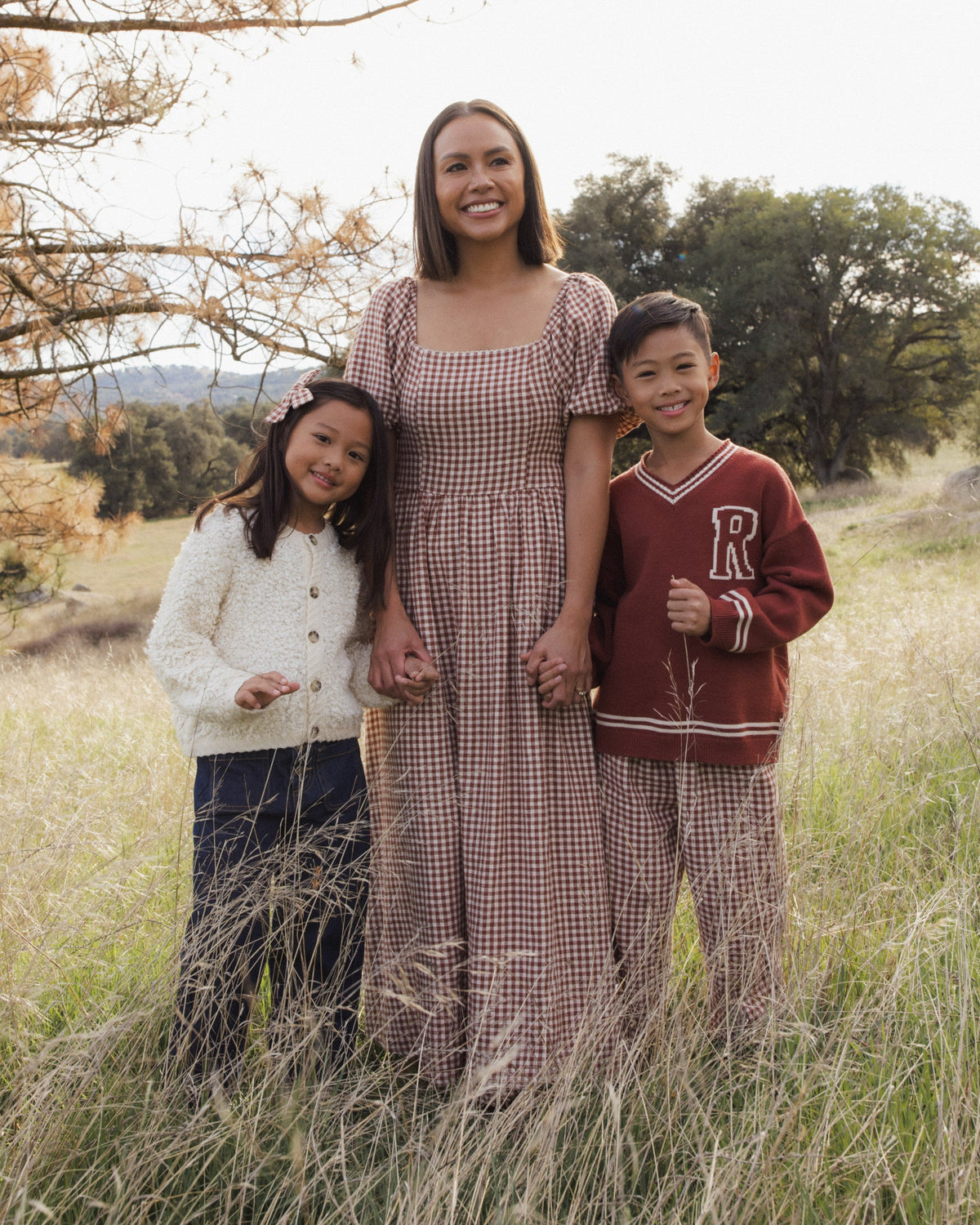 Women's Keyara Dress Brick Check - Rylee + Cru | Kids Clothes | Trendy Baby Clothes | Modern Infant Outfits |