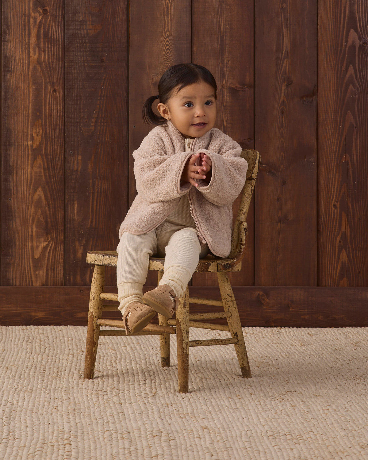 Shearling Zip Jacket Rose Water - Rylee + Cru | Kids Clothes | Trendy Baby Clothes | Modern Infant Outfits |