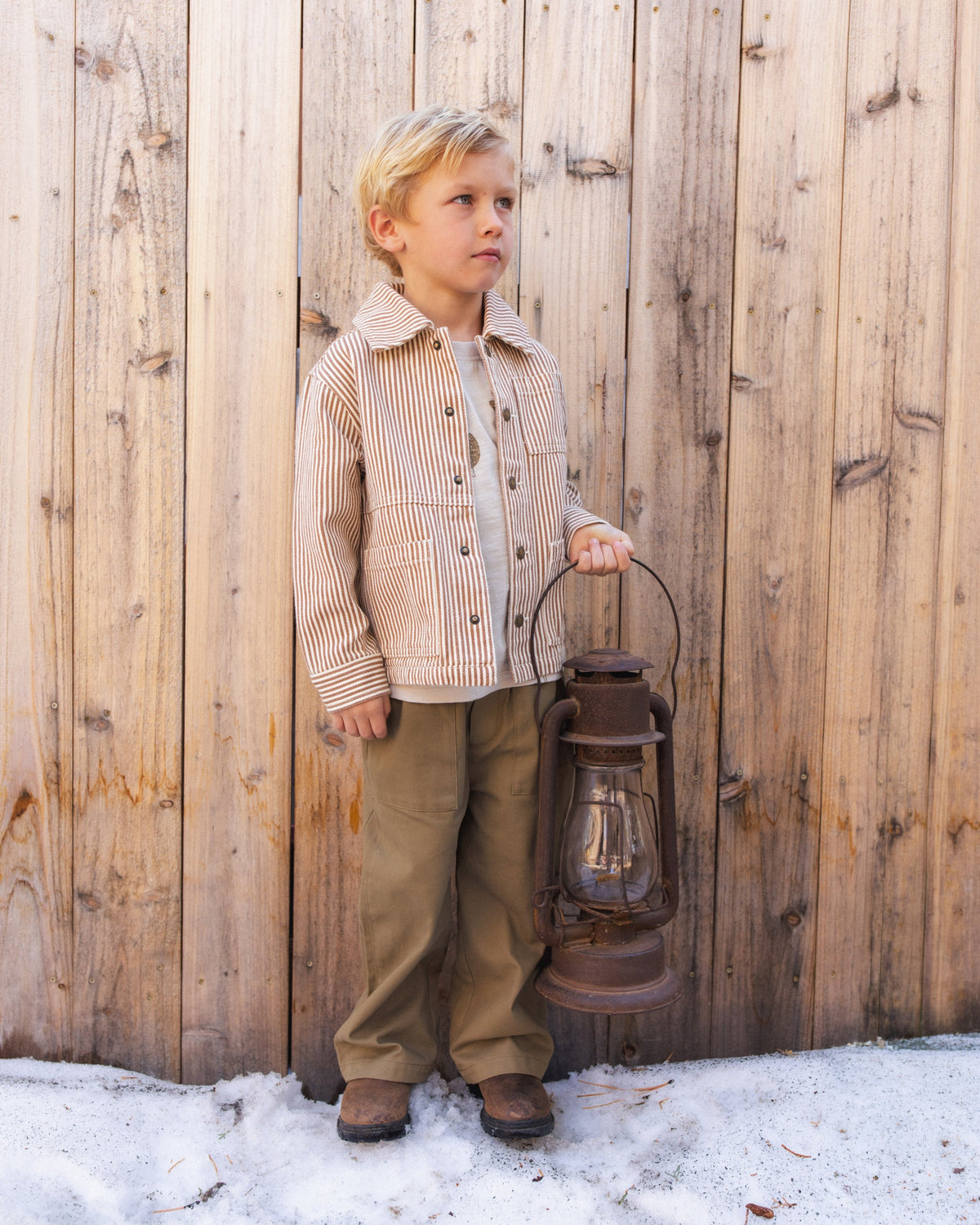 Denim Jacket Clay Stripe - Rylee + Cru | Kids Clothes | Trendy Baby Clothes | Modern Infant Outfits |