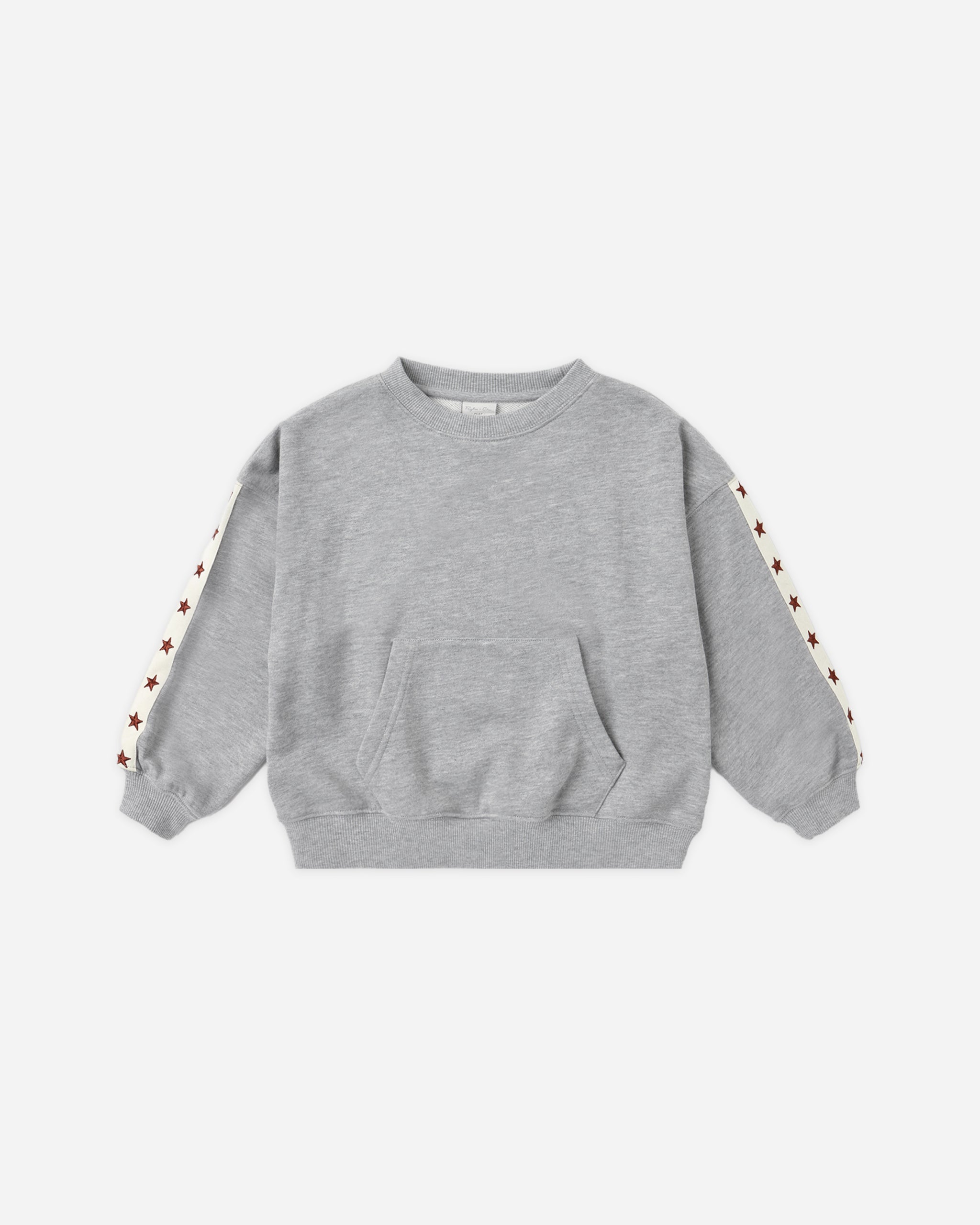 Pouch Pocket Crew Heathered Dusty Blue - Rylee + Cru | Kids Clothes | Trendy Baby Clothes | Modern Infant Outfits |