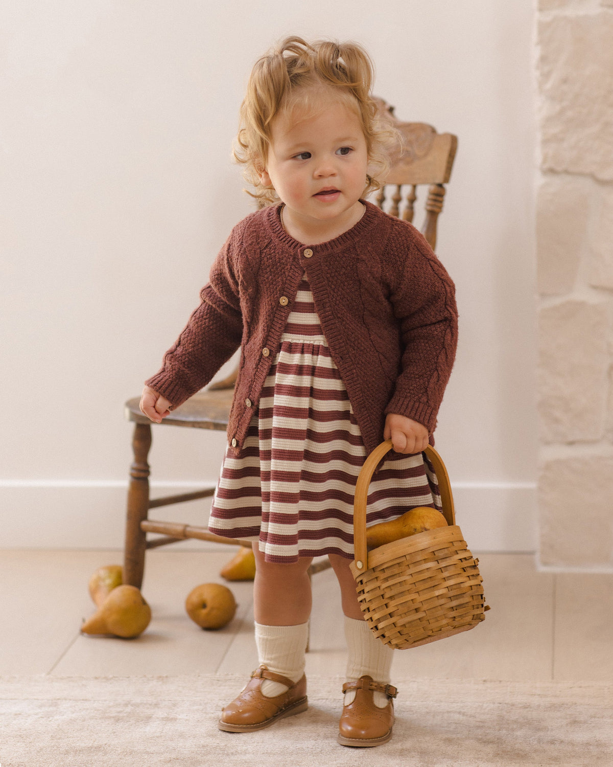 Darla Dress Black Cherry Stripe - Rylee + Cru | Kids Clothes | Trendy Baby Clothes | Modern Infant Outfits |