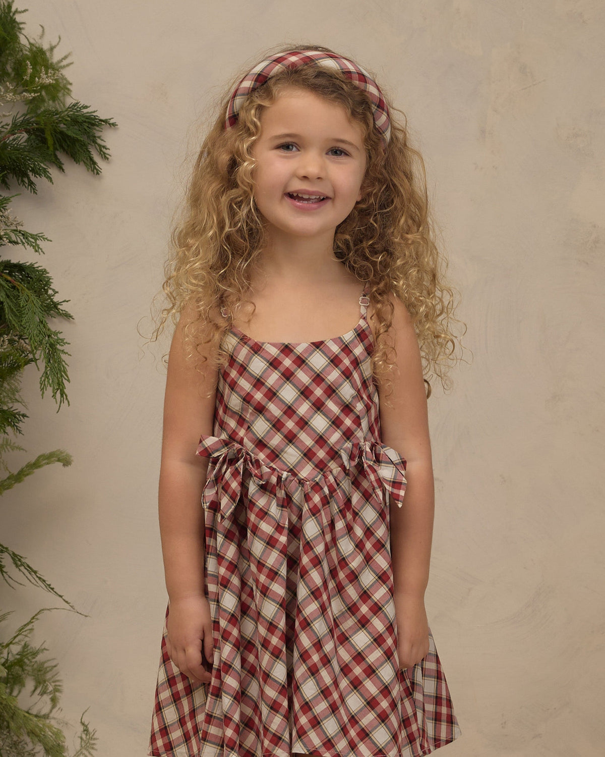 Serre-tête rembourré tartan de fête