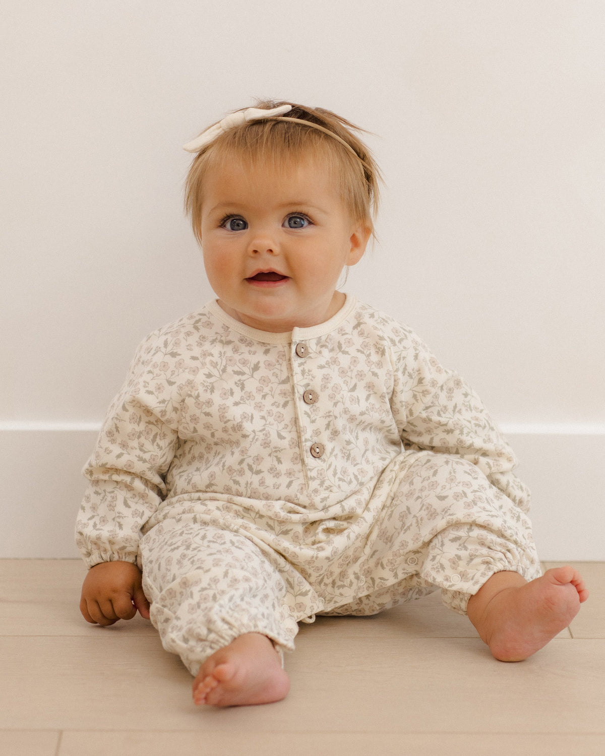 Henley Bubble Jumpsuit Floret - Rylee + Cru | Kids Clothes | Trendy Baby Clothes | Modern Infant Outfits |