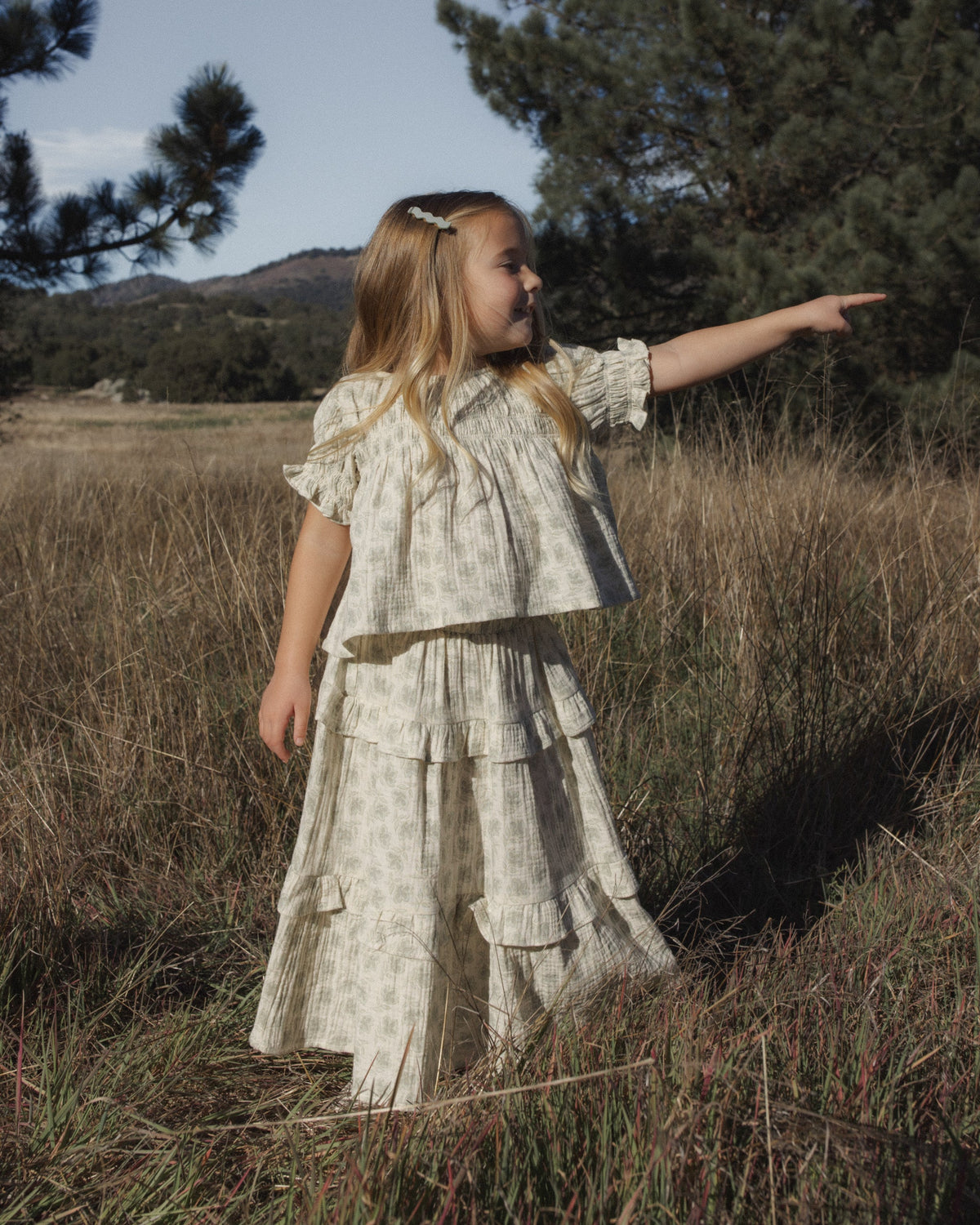 Colette Top Green Iris - Rylee + Cru | Kids Clothes | Trendy Baby Clothes | Modern Infant Outfits |
