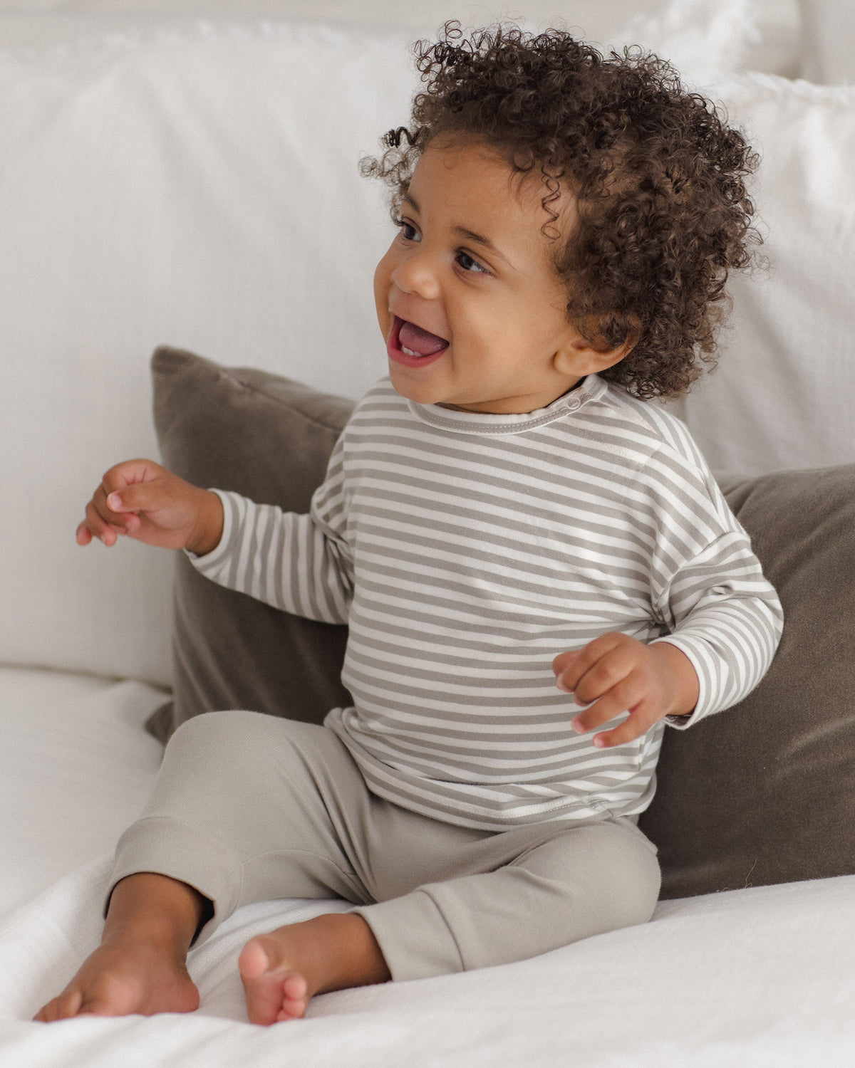 Long Sleeve Tee Laurel Stripe - Rylee + Cru | Kids Clothes | Trendy Baby Clothes | Modern Infant Outfits |
