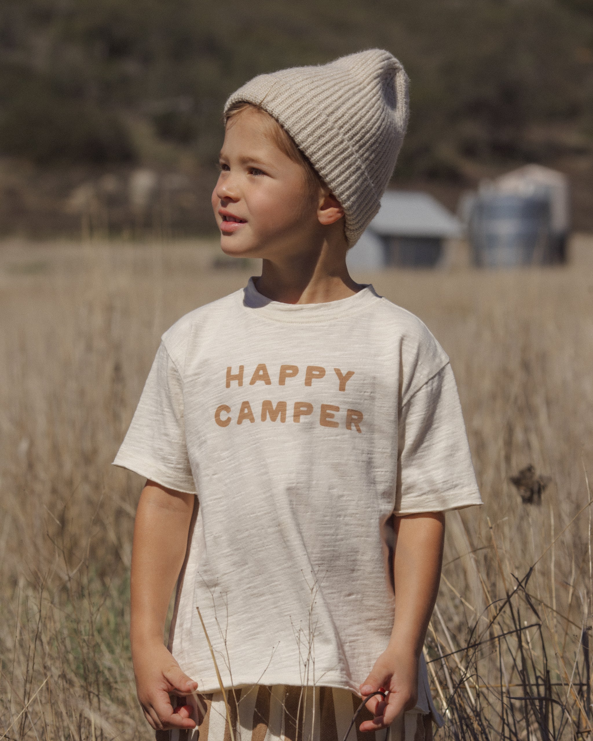 Raw Edge Tee Happy Camper - Rylee + Cru | Kids Clothes | Trendy Baby Clothes | Modern Infant Outfits |