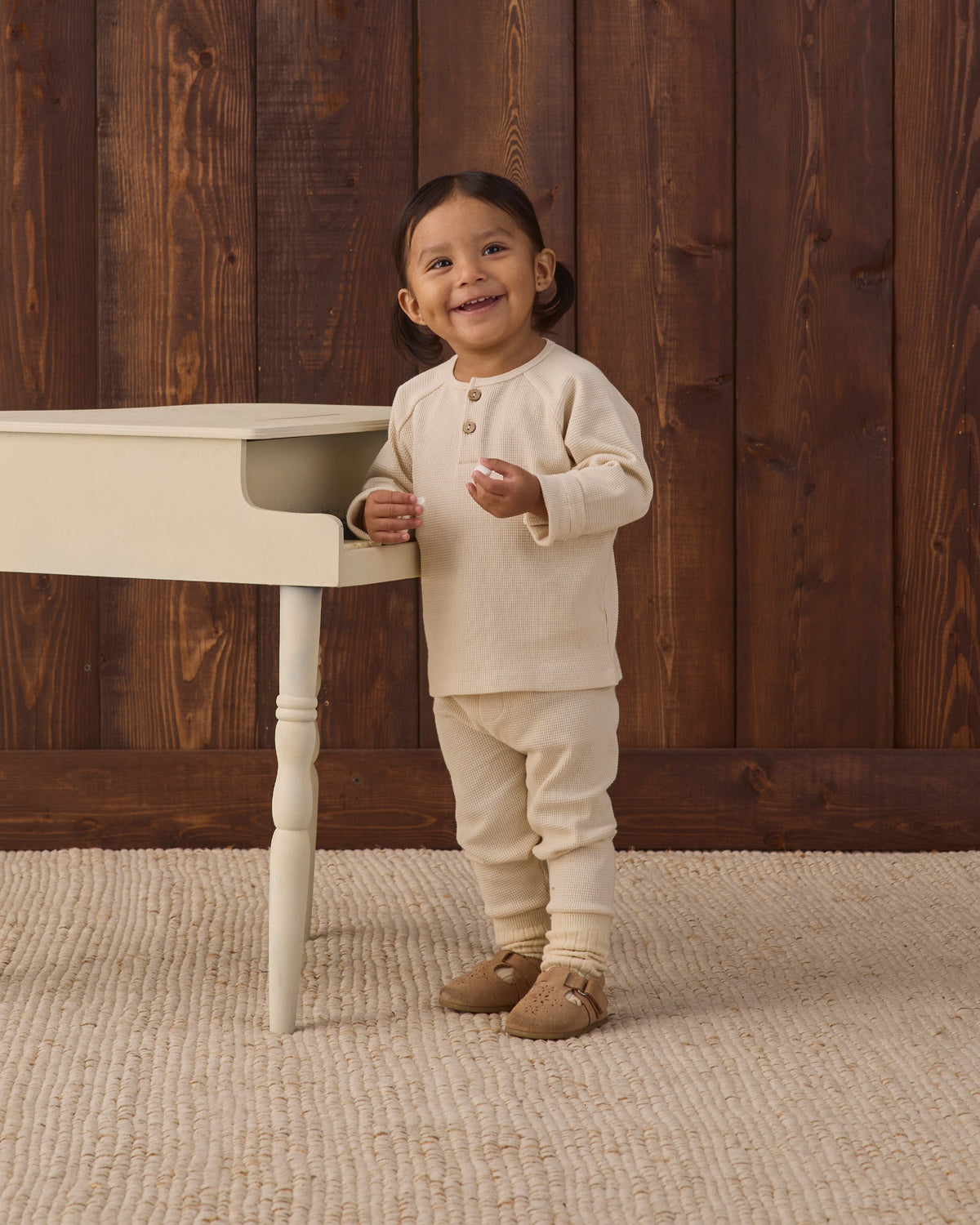 Henley Knit Top Natural - Rylee + Cru | Kids Clothes | Trendy Baby Clothes | Modern Infant Outfits |
