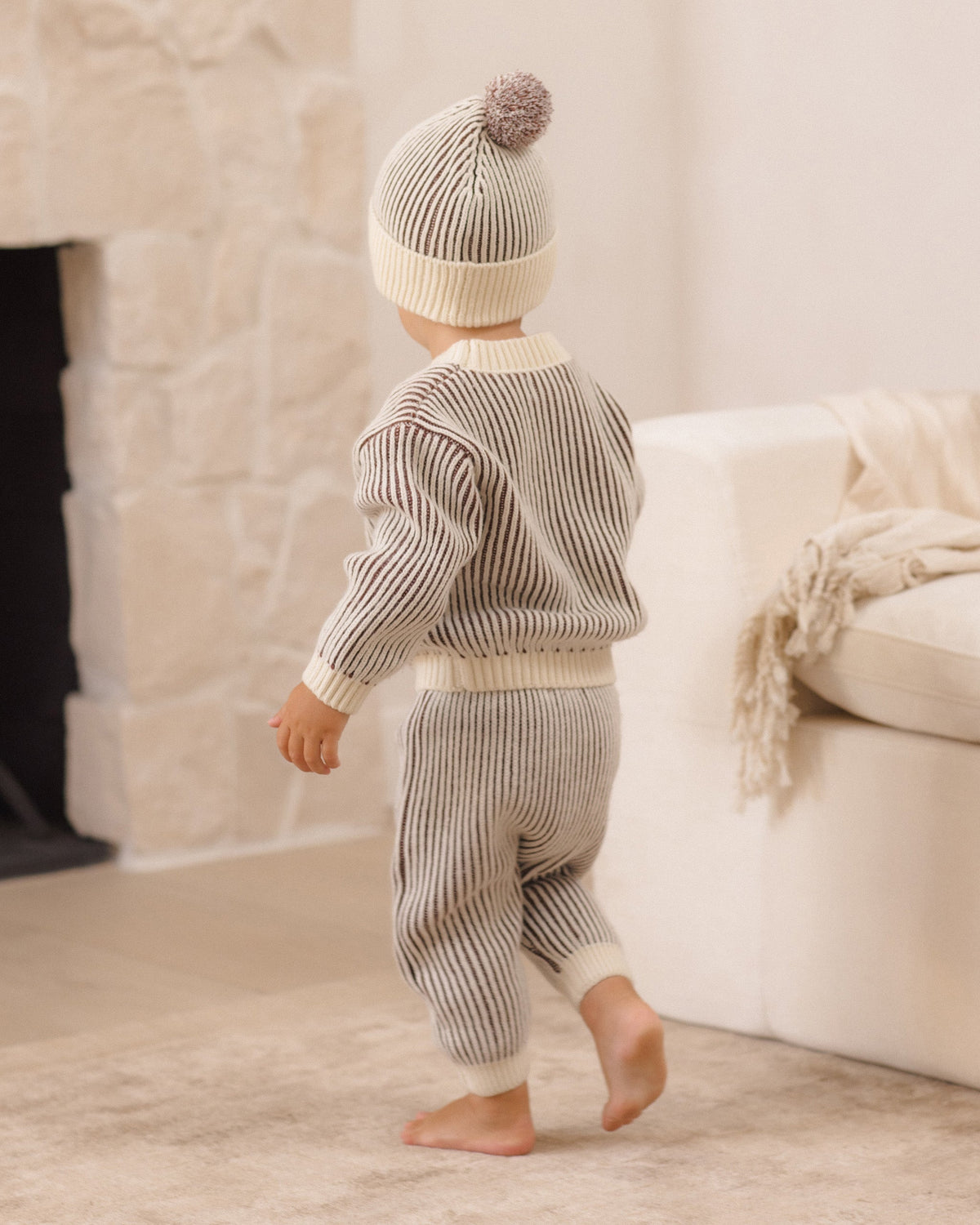 Beanie Black Cherry Stripe - Rylee + Cru | Kids Clothes | Trendy Baby Clothes | Modern Infant Outfits |