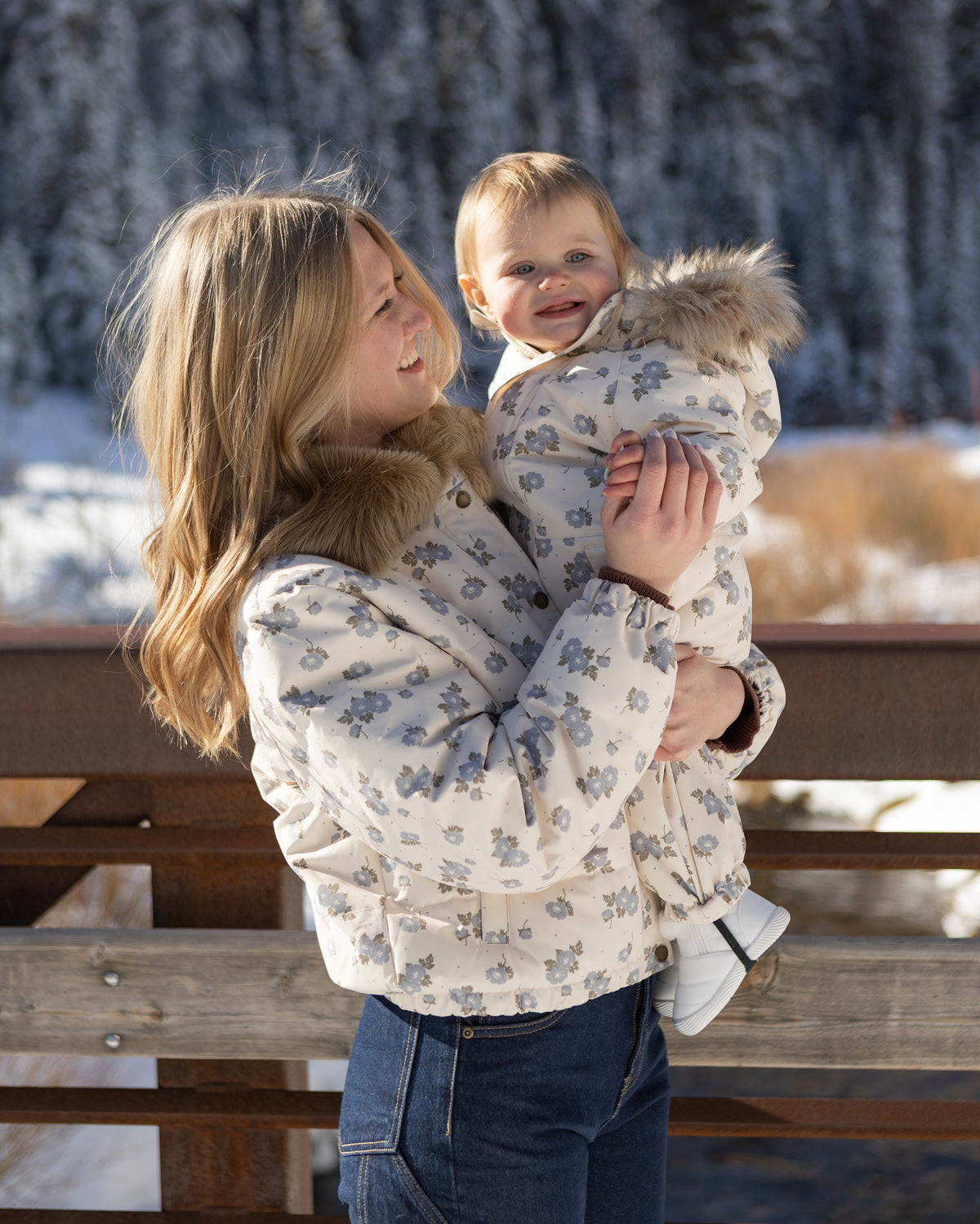 Ski Snowsuit Blue Floral - Rylee + Cru | Kids Clothes | Trendy Baby Clothes | Modern Infant Outfits |