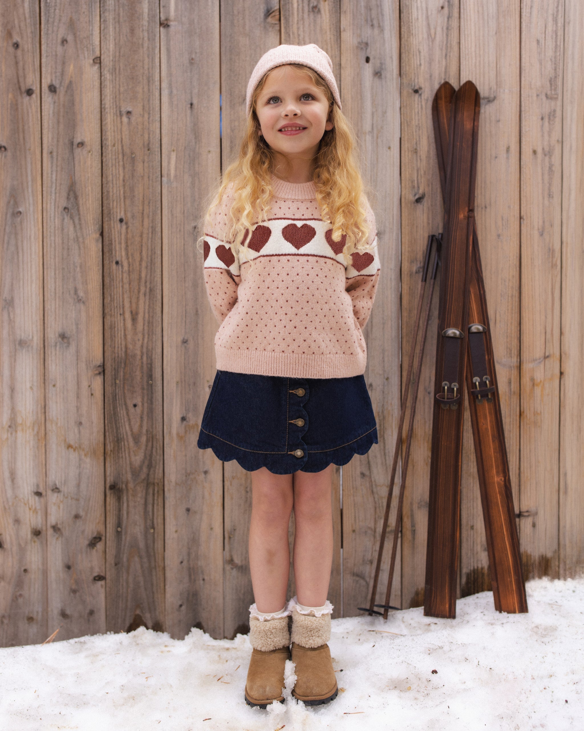 Scallop Mini Skirt Dark Indigo - Rylee + Cru | Kids Clothes | Trendy Baby Clothes | Modern Infant Outfits |