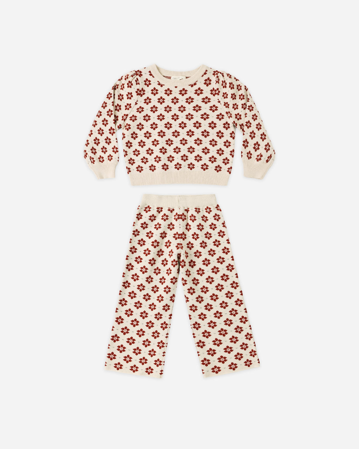 Jacquard Knit Set Poinsettia - Rylee + Cru | Kids Clothes | Trendy Baby Clothes | Modern Infant Outfits |