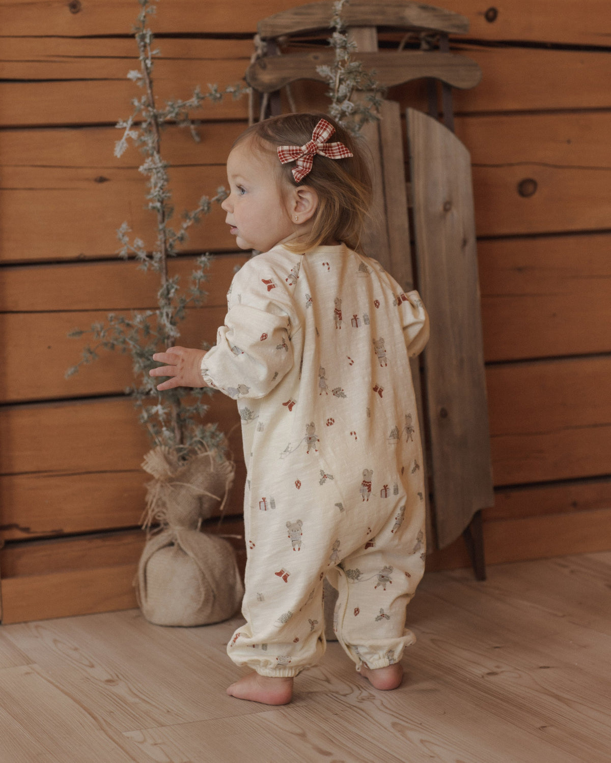 Henley Jumpsuit Holiday Mouse - Rylee + Cru | Kids Clothes | Trendy Baby Clothes | Modern Infant Outfits |