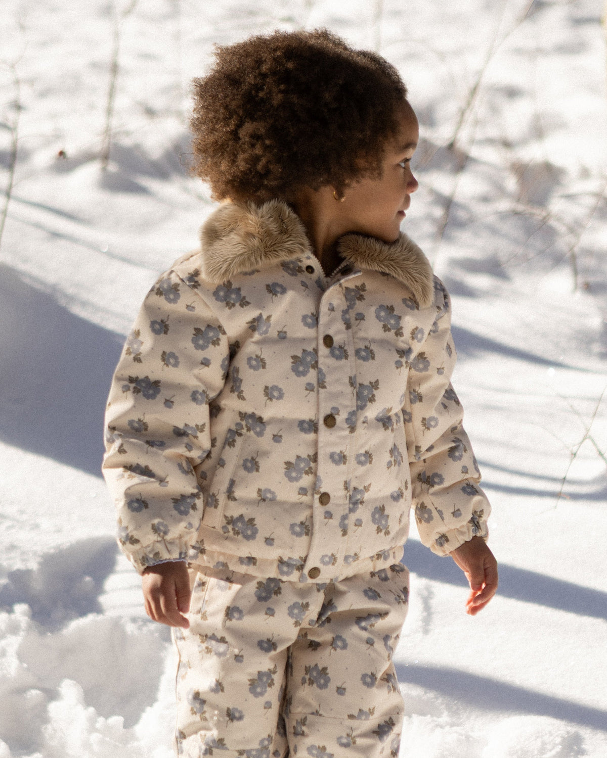 Snow Bib Blue Floral - Rylee + Cru | Kids Clothes | Trendy Baby Clothes | Modern Infant Outfits |