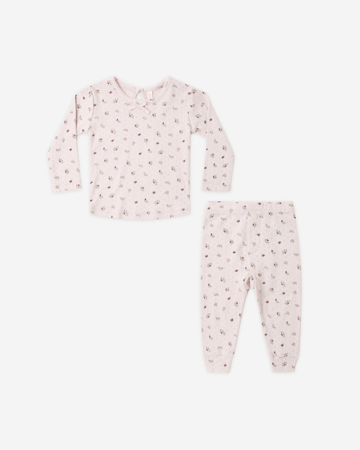 Pointelle Long Sleeve Tee + Legging Heart Ditsy - Rylee + Cru | Kids Clothes | Trendy Baby Clothes | Modern Infant Outfits |