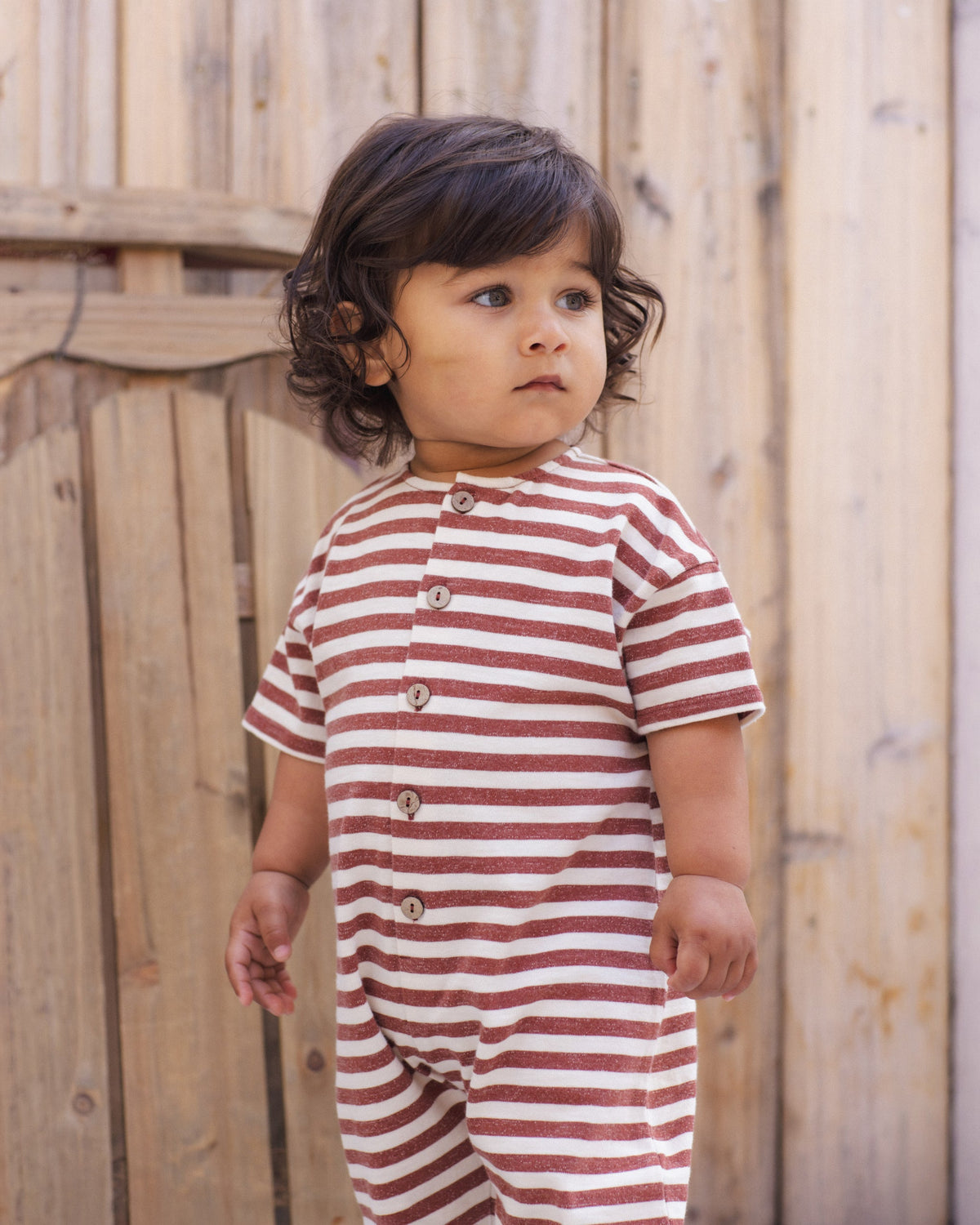 Hayes Jumpsuit Brick Stripe - Rylee + Cru | Kids Clothes | Trendy Baby Clothes | Modern Infant Outfits |