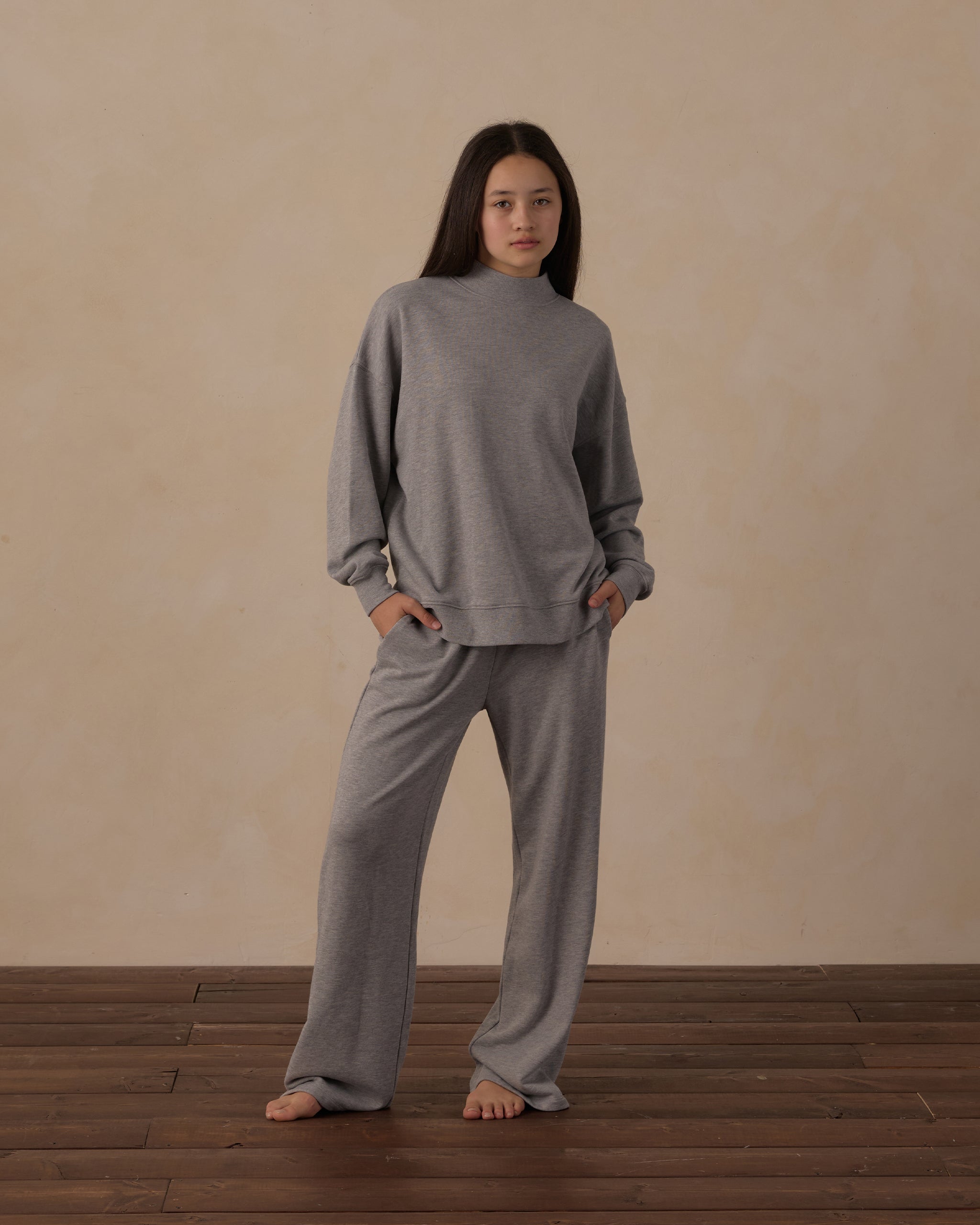 Teen Sweatpant Heathered Dusty Blue - Rylee + Cru | Kids Clothes | Trendy Baby Clothes | Modern Infant Outfits |