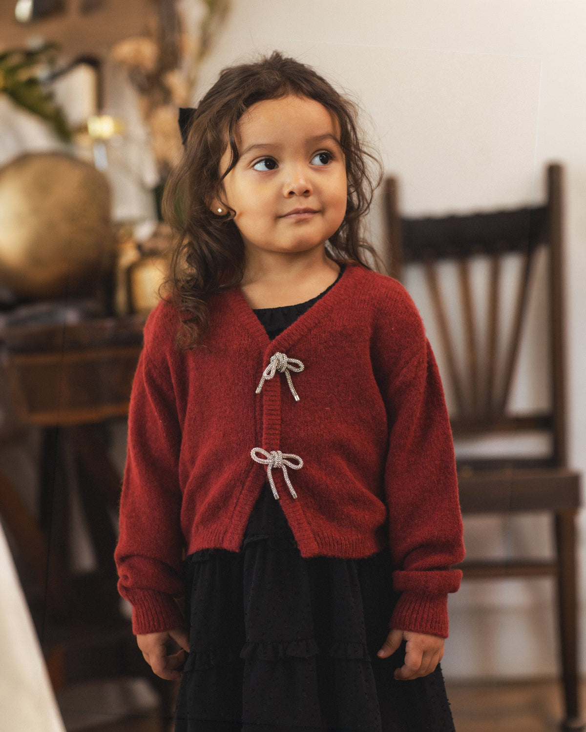 Bow Cardigan Ruby
