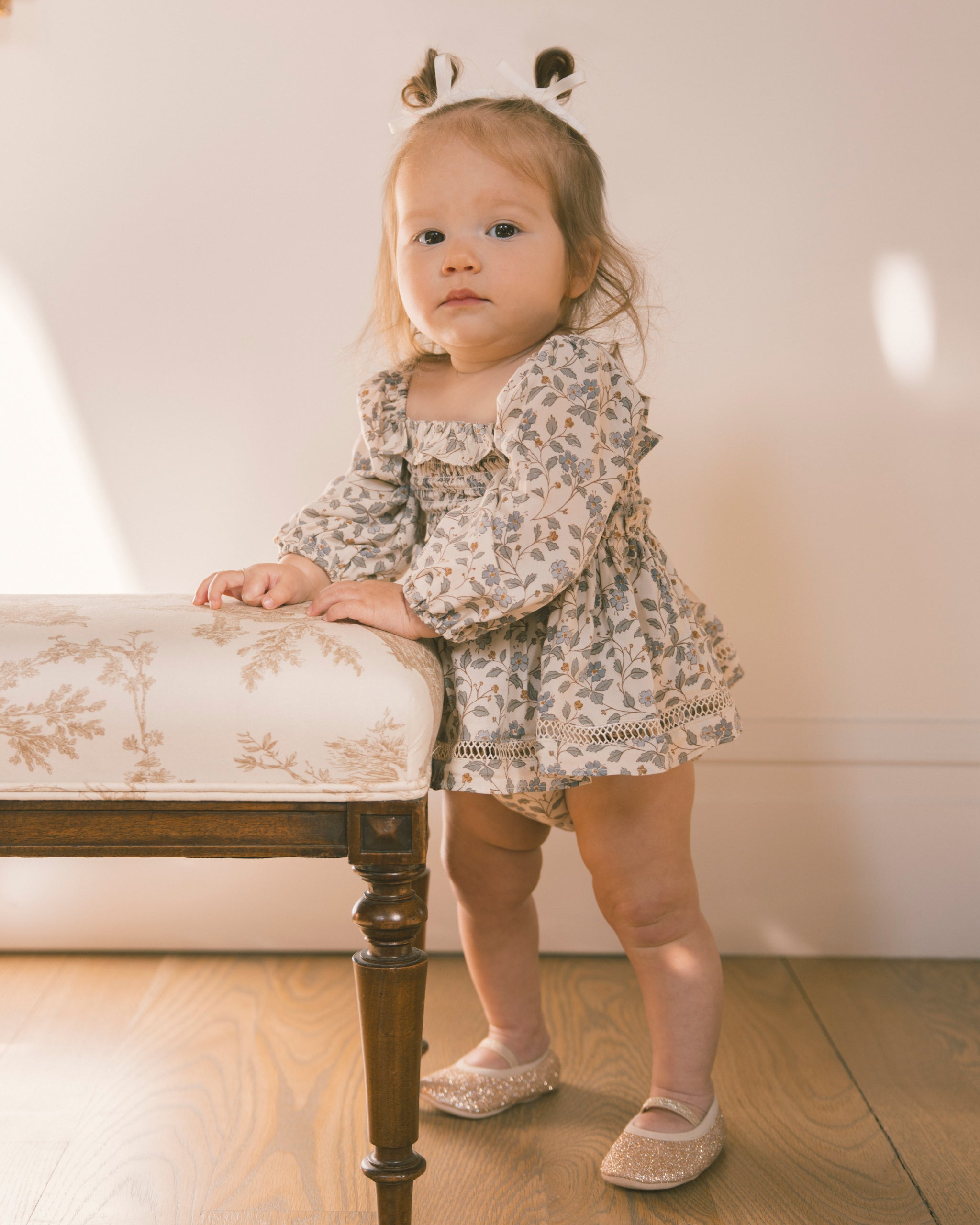 Mini Satin Ribbon Bows Spice, Ivory, Gold - Rylee + Cru | Kids Clothes | Trendy Baby Clothes | Modern Infant Outfits |