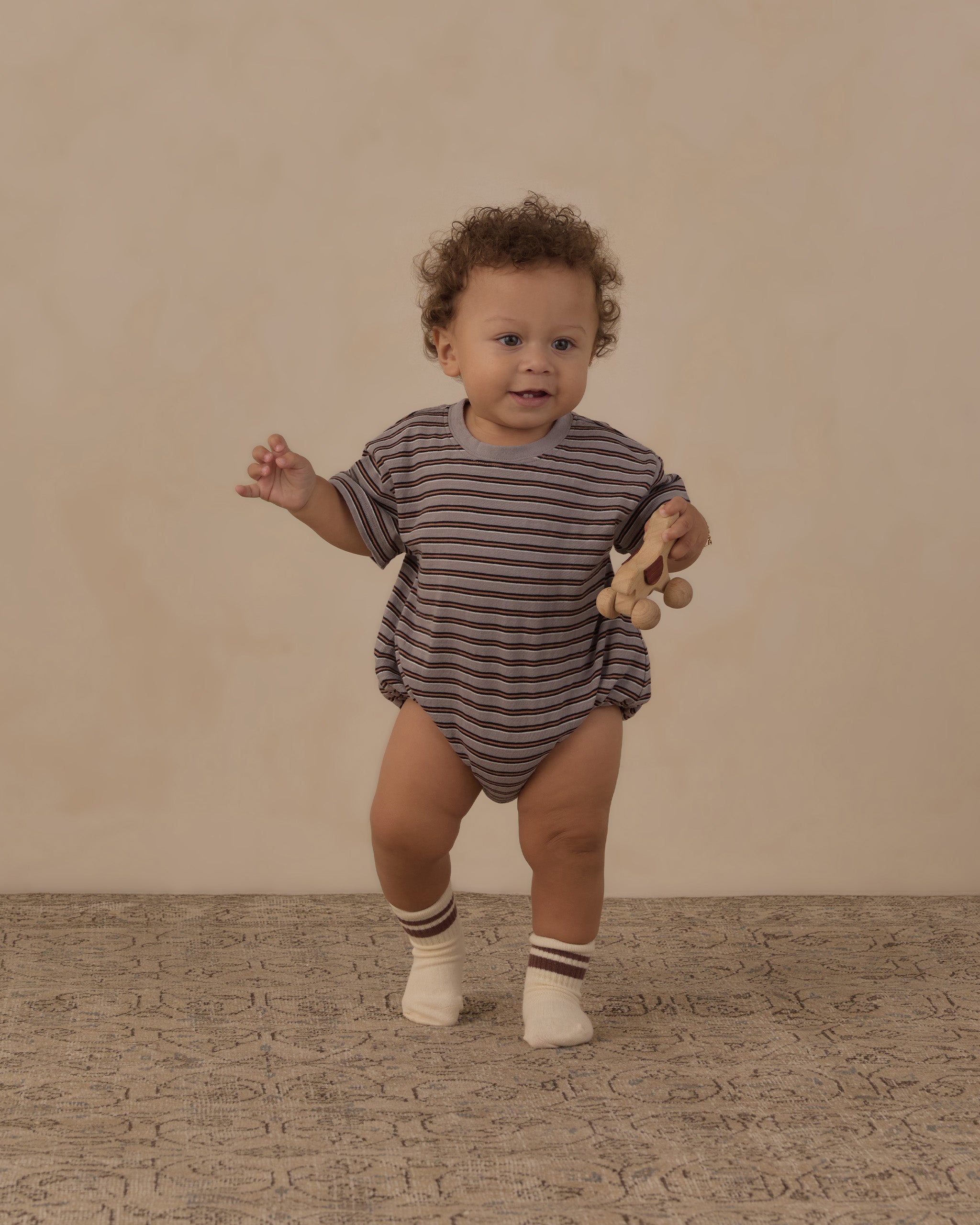Relaxed Bubble Romper Vintage Stripe - Rylee + Cru | Kids Clothes | Trendy Baby Clothes | Modern Infant Outfits |