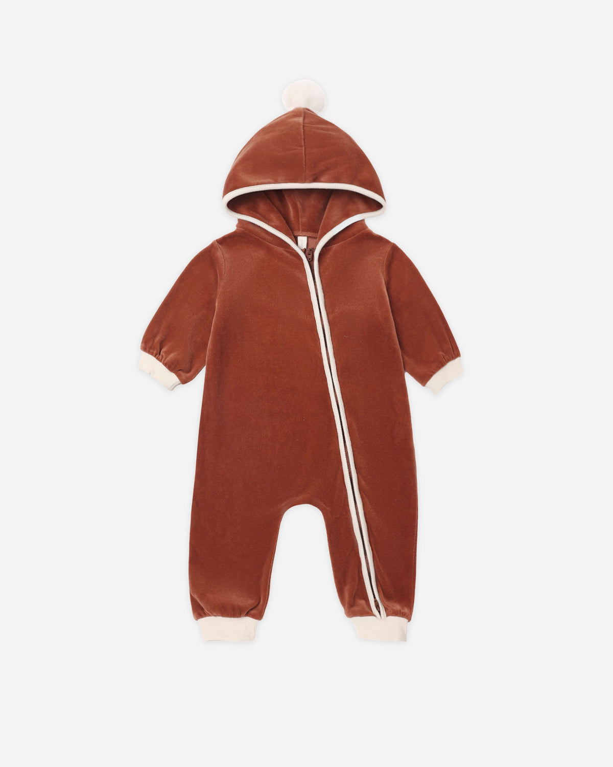 Velour Zip Jumpsuit Redwood - Rylee + Cru | Kids Clothes | Trendy Baby Clothes | Modern Infant Outfits |