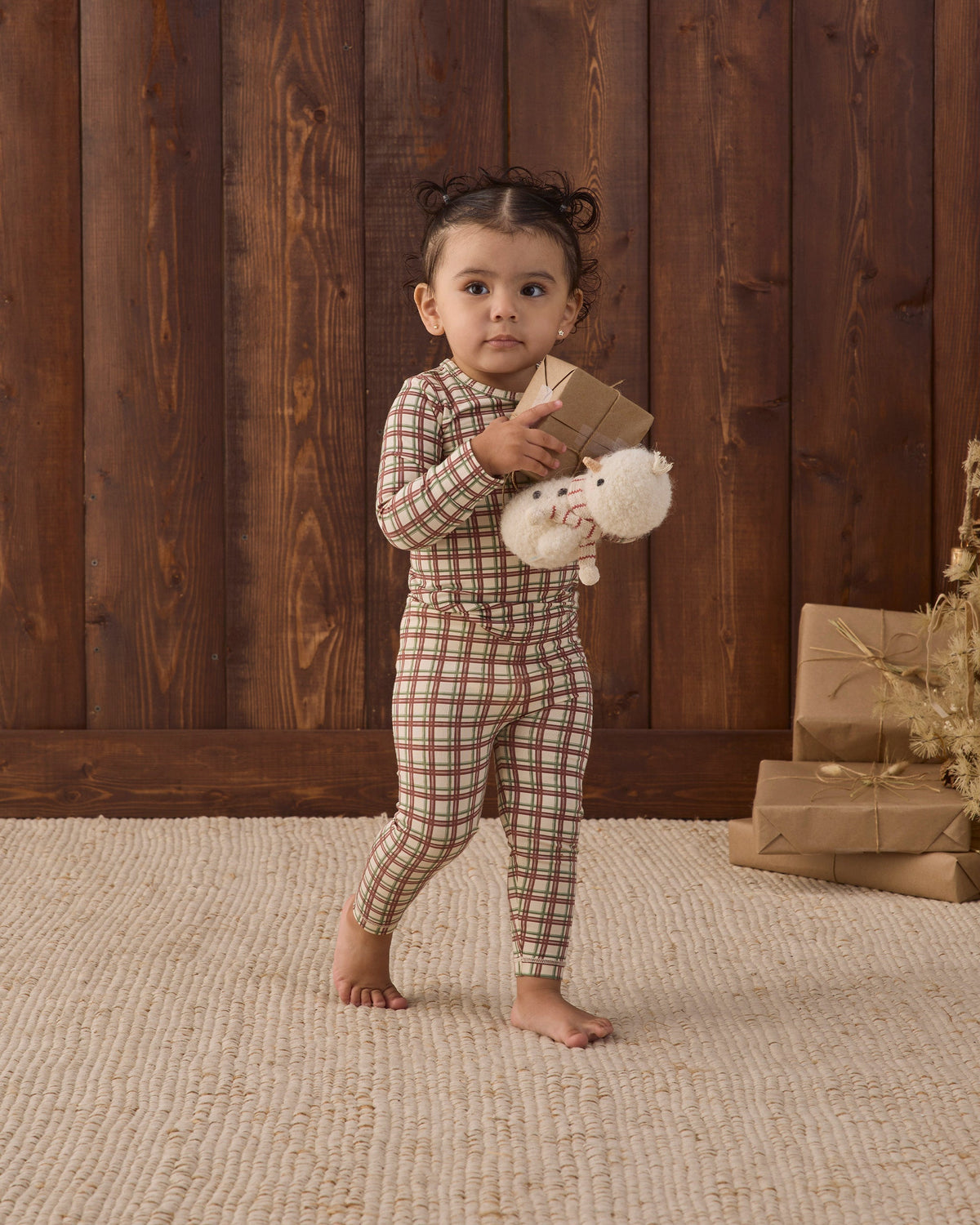 Bamboo Pajama Set Redwood Check - Rylee + Cru | Kids Clothes | Trendy Baby Clothes | Modern Infant Outfits |