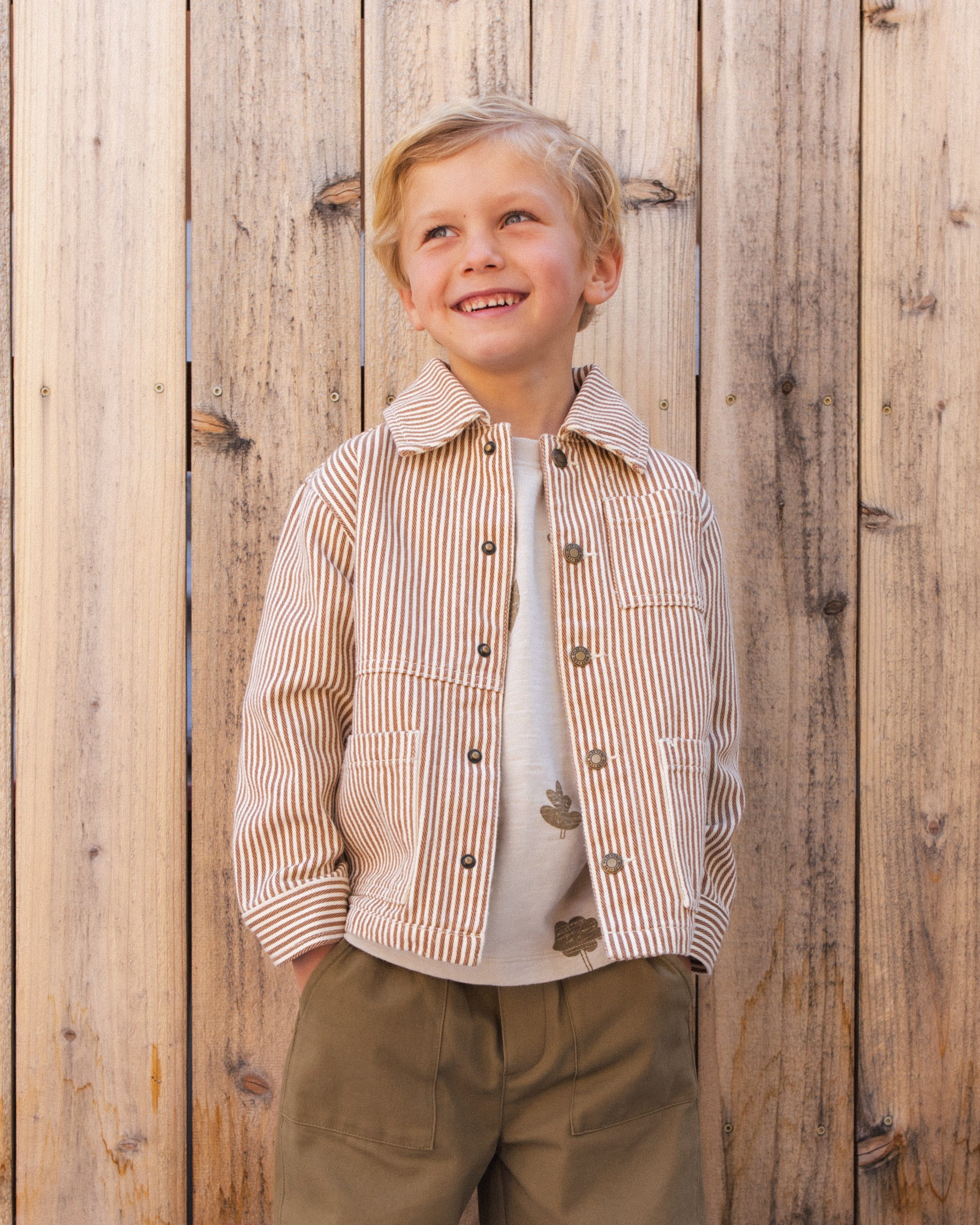 Denim Jacket Clay Stripe - Rylee + Cru | Kids Clothes | Trendy Baby Clothes | Modern Infant Outfits |