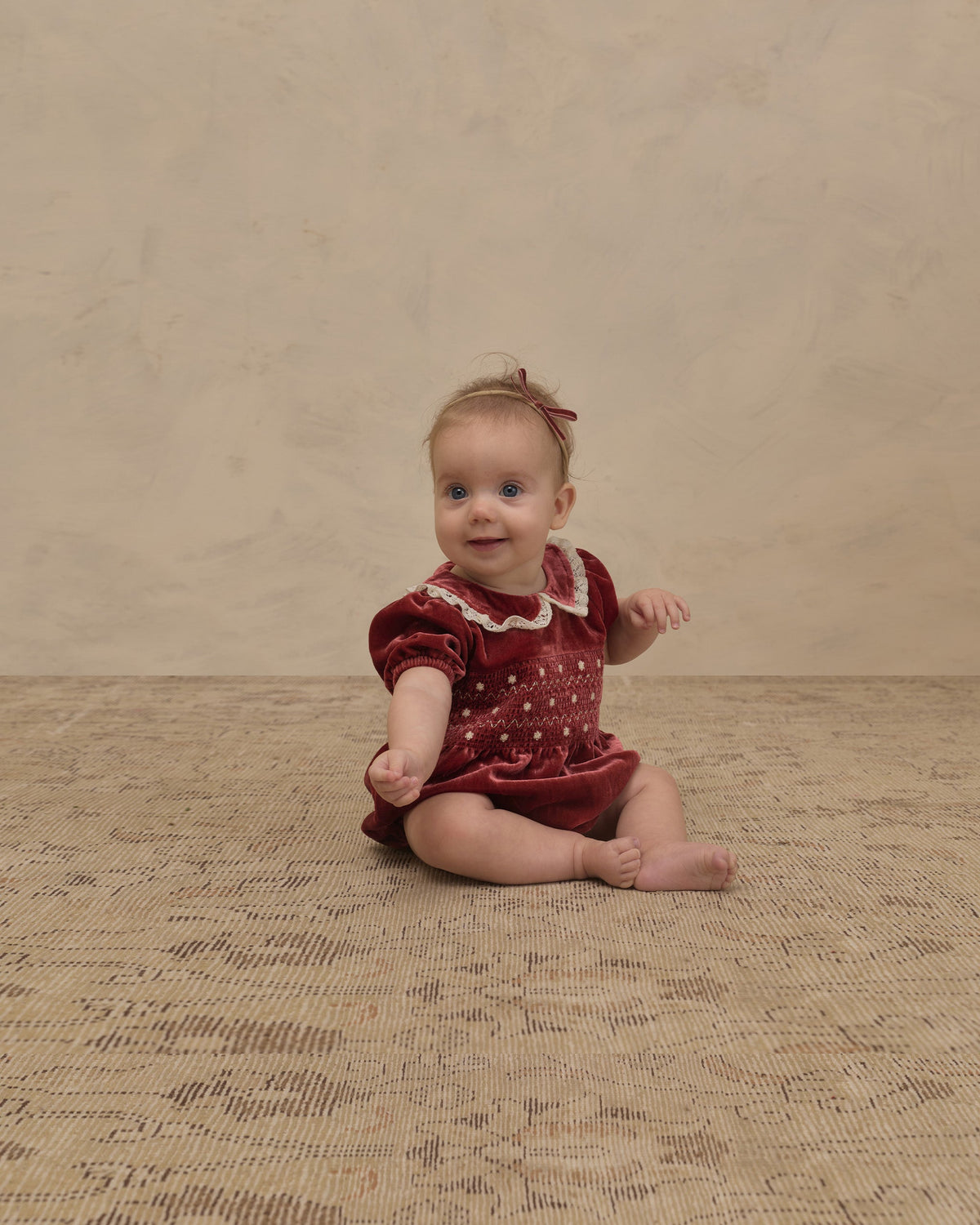 Bandeaux à nœud pour bébé verts, rubis