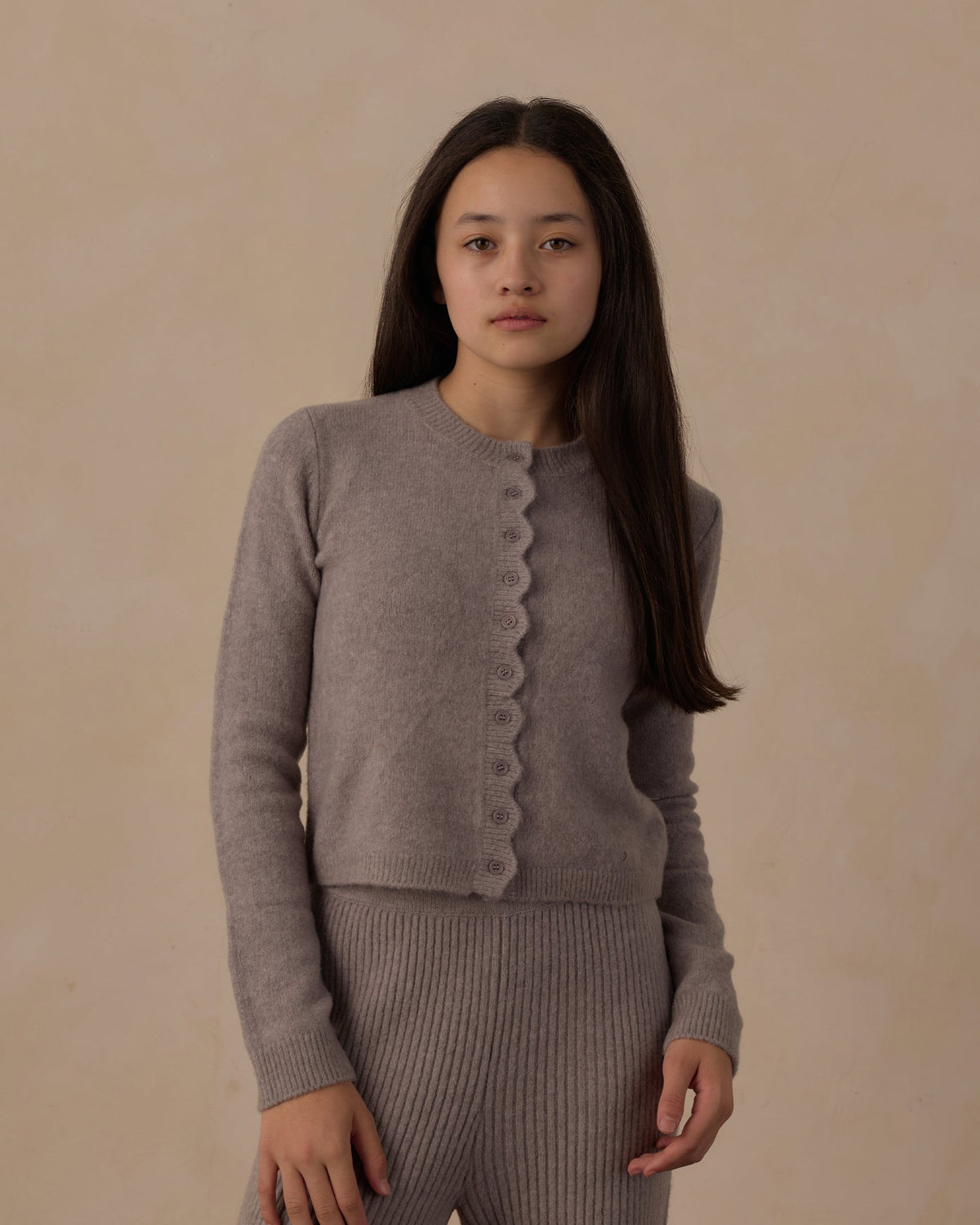 Teen Scallop Cardigan Dusty Blue - Rylee + Cru | Kids Clothes | Trendy Baby Clothes | Modern Infant Outfits |