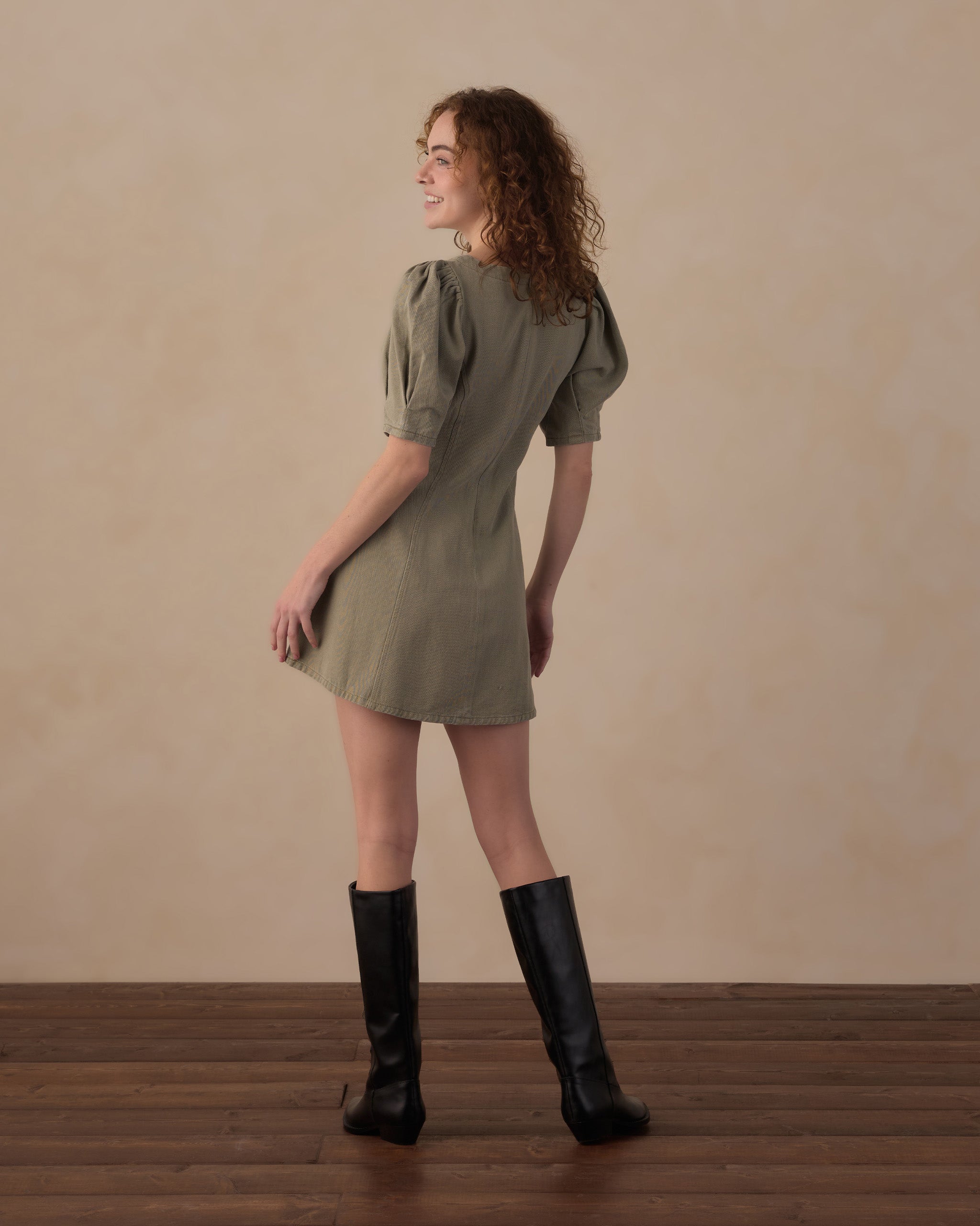 Women's Levi Mini Dress Dark Sage - Rylee + Cru | Kids Clothes | Trendy Baby Clothes | Modern Infant Outfits |