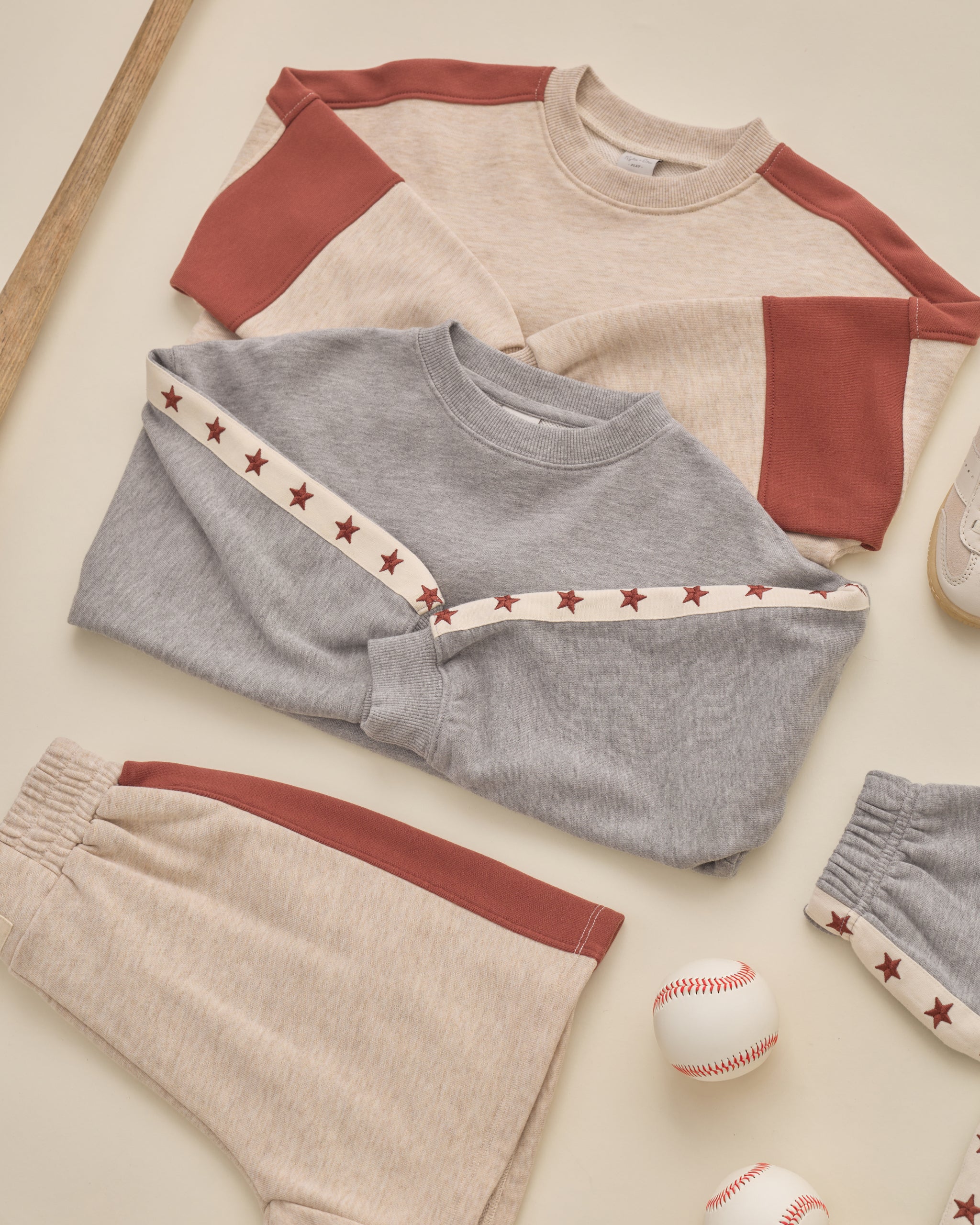 Pouch Pocket Crew Heathered Dusty Blue - Rylee + Cru | Kids Clothes | Trendy Baby Clothes | Modern Infant Outfits |