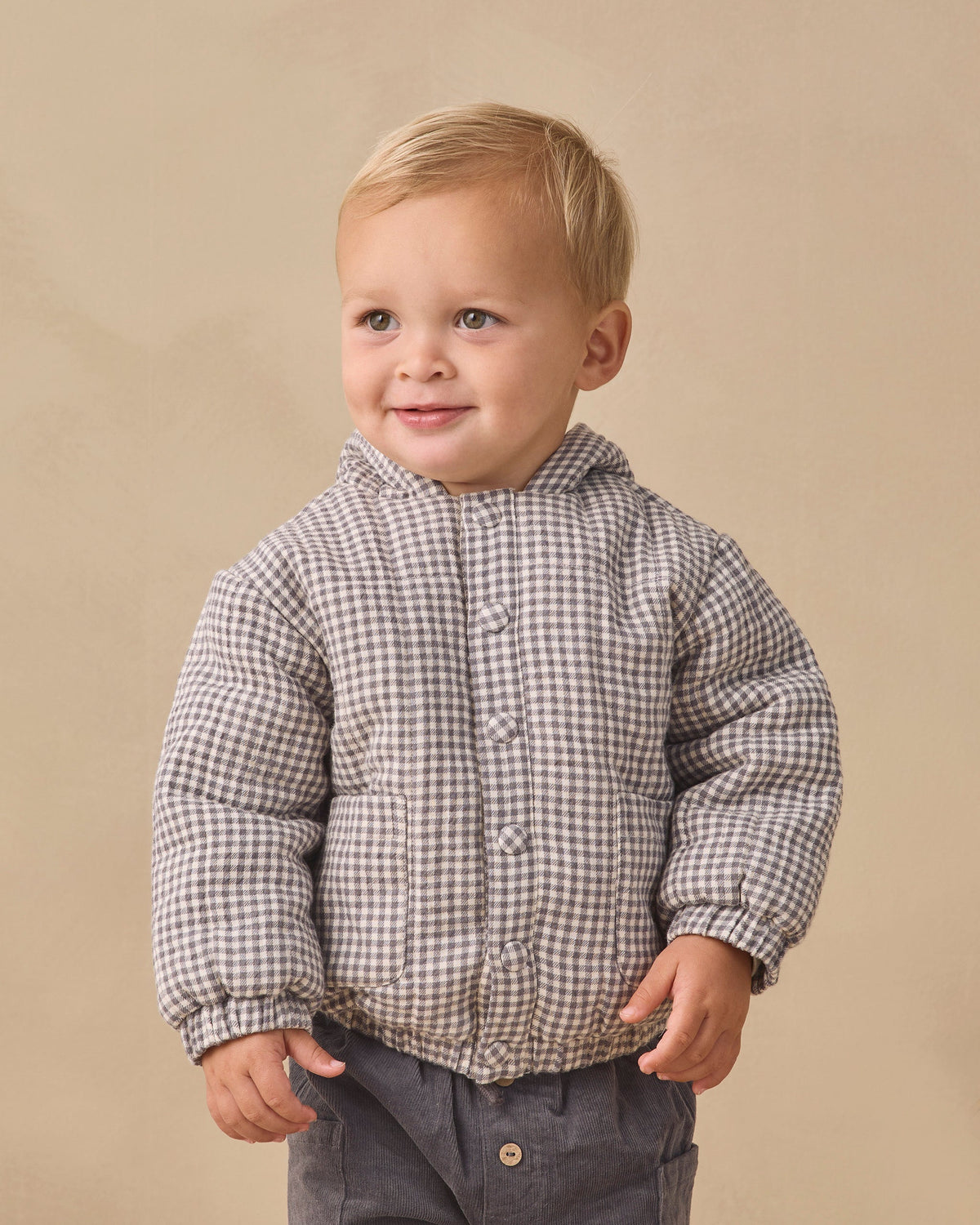 Hooded Woven Jacket Midnight Gingham - Rylee + Cru | Kids Clothes | Trendy Baby Clothes | Modern Infant Outfits |