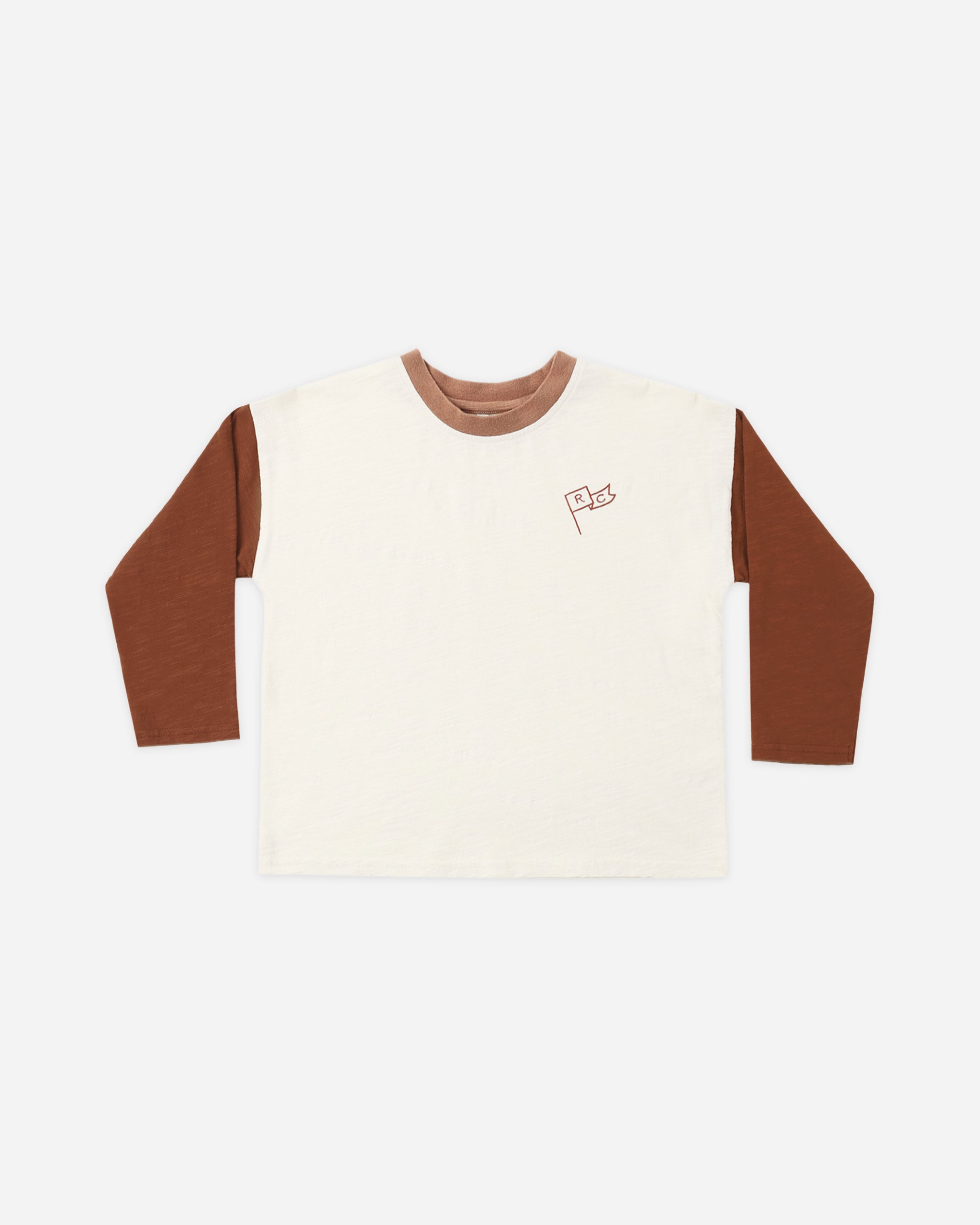 Camden Long Sleeve Tee Brick Color Block - Rylee + Cru | Kids Clothes | Trendy Baby Clothes | Modern Infant Outfits |