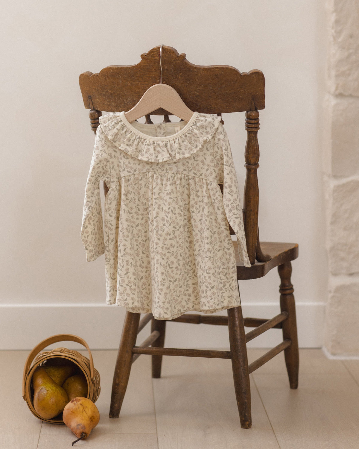 Ruffle Collar Jersey Dress Floret - Rylee + Cru | Kids Clothes | Trendy Baby Clothes | Modern Infant Outfits |
