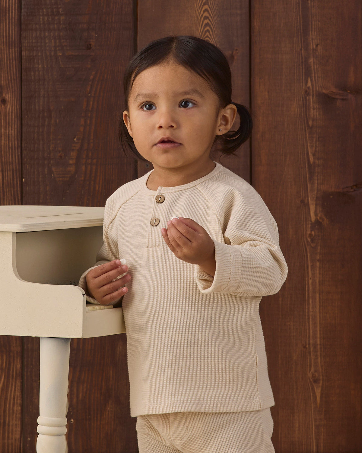 Henley Knit Top Natural - Rylee + Cru | Kids Clothes | Trendy Baby Clothes | Modern Infant Outfits |